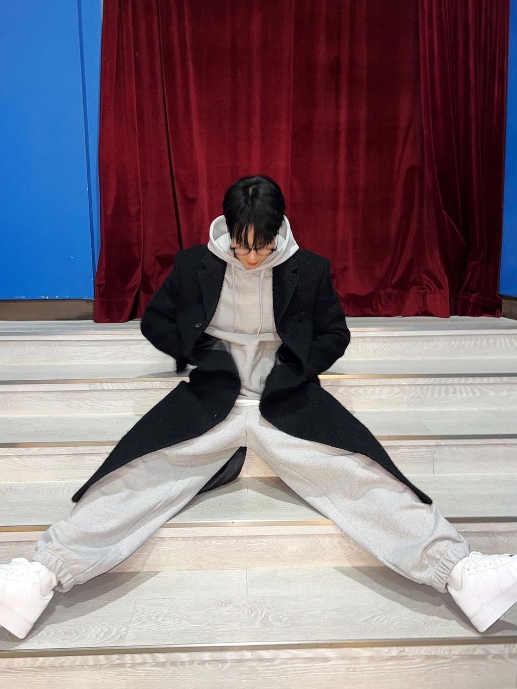 IAB Studio Sweatpants Light Gray, Nike NRG Solo Swoosh Fleece Pants Valerian Blue - US/EU 착용 스타일 - 5