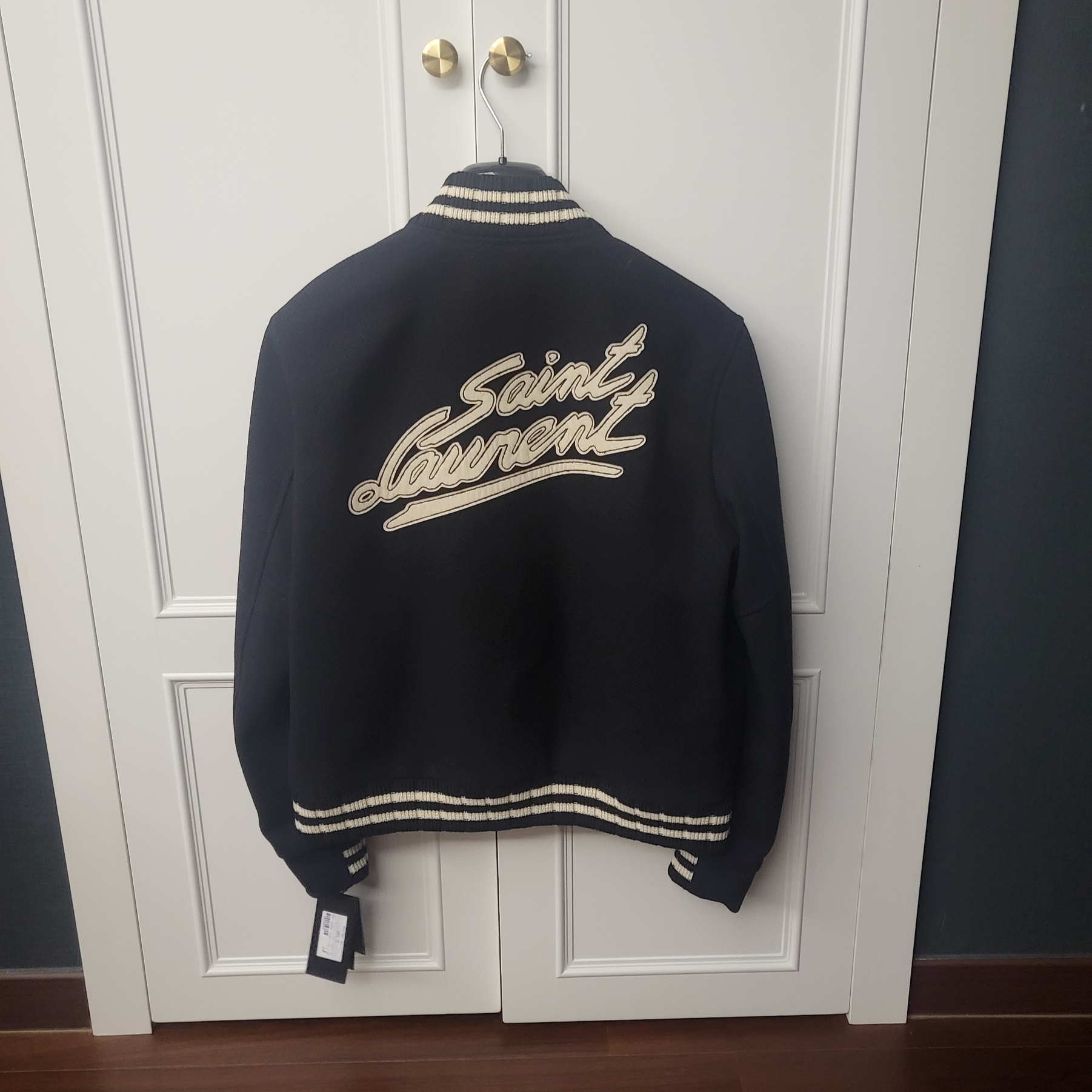 Saint Laurent Teddy Jacket in Wool Black 착용 스타일
