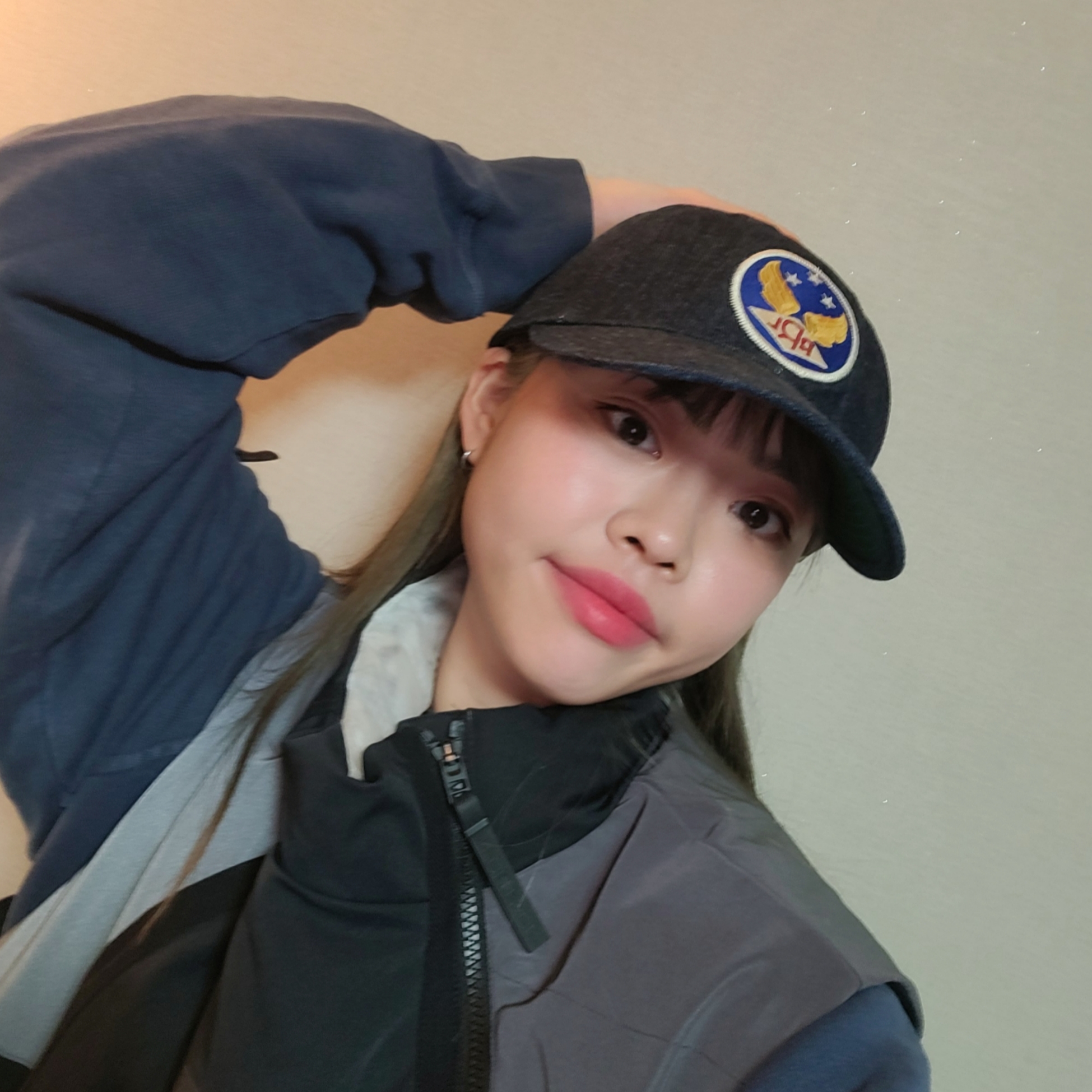 Double RL Garment Dyeing Twill Ball Cap Indigo 착용 스타일