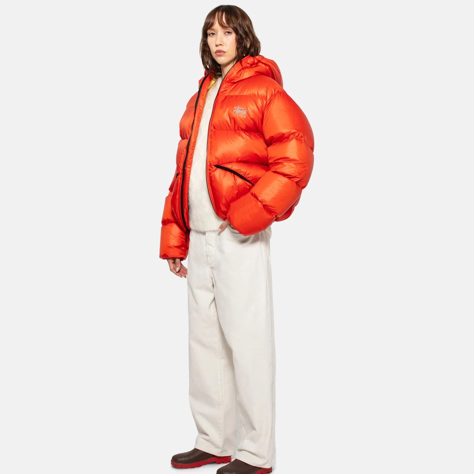 Stussy Down Parka Micro Ripstop Cayenne 착용 스타일 - 4