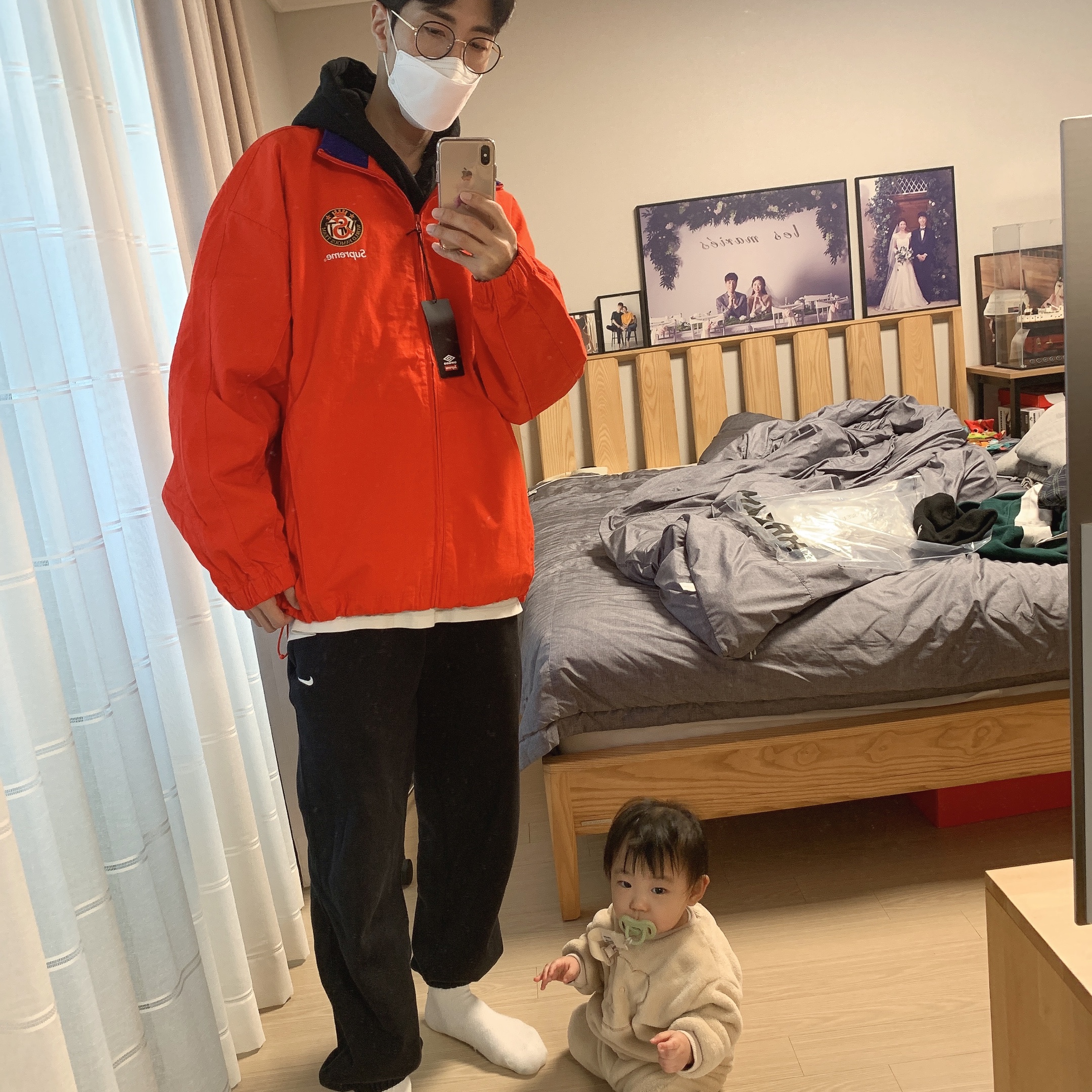 Supreme x Umbro Cotton Ripstop Track Jacket Red - 23FW 착용 스타일 - 3
