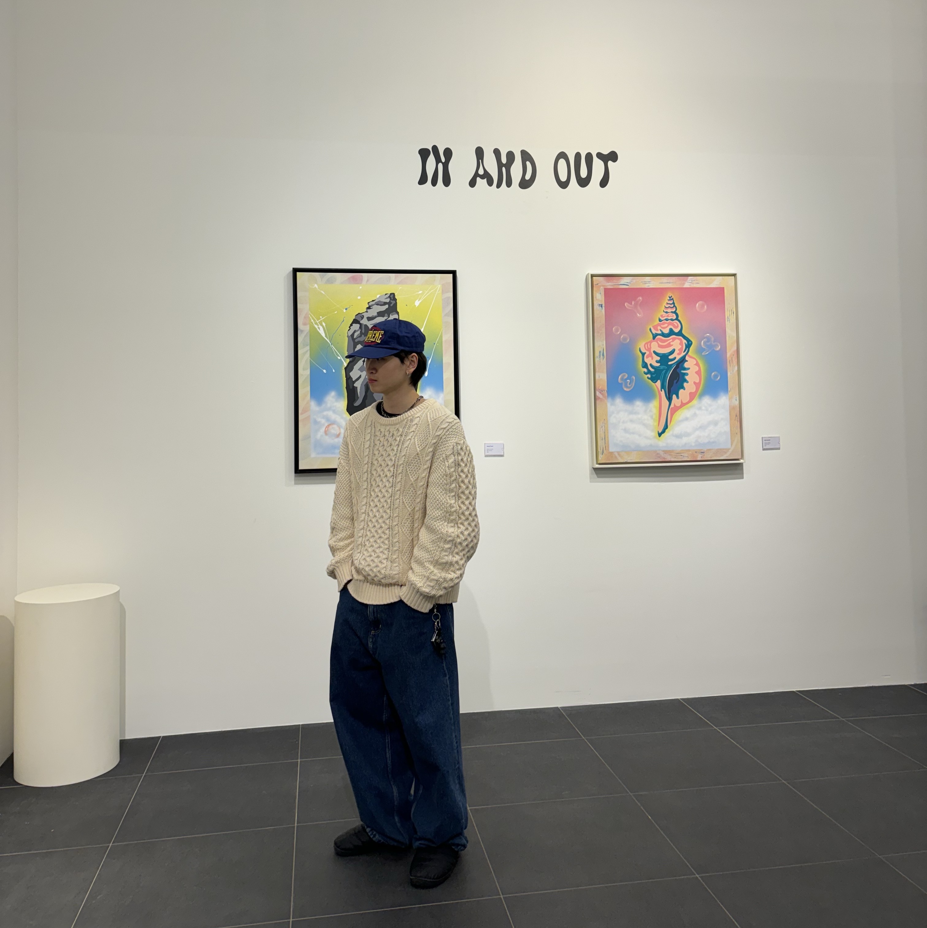Supreme Warm Up 6-Panel Navy - 23FW 착용 스타일 - 3