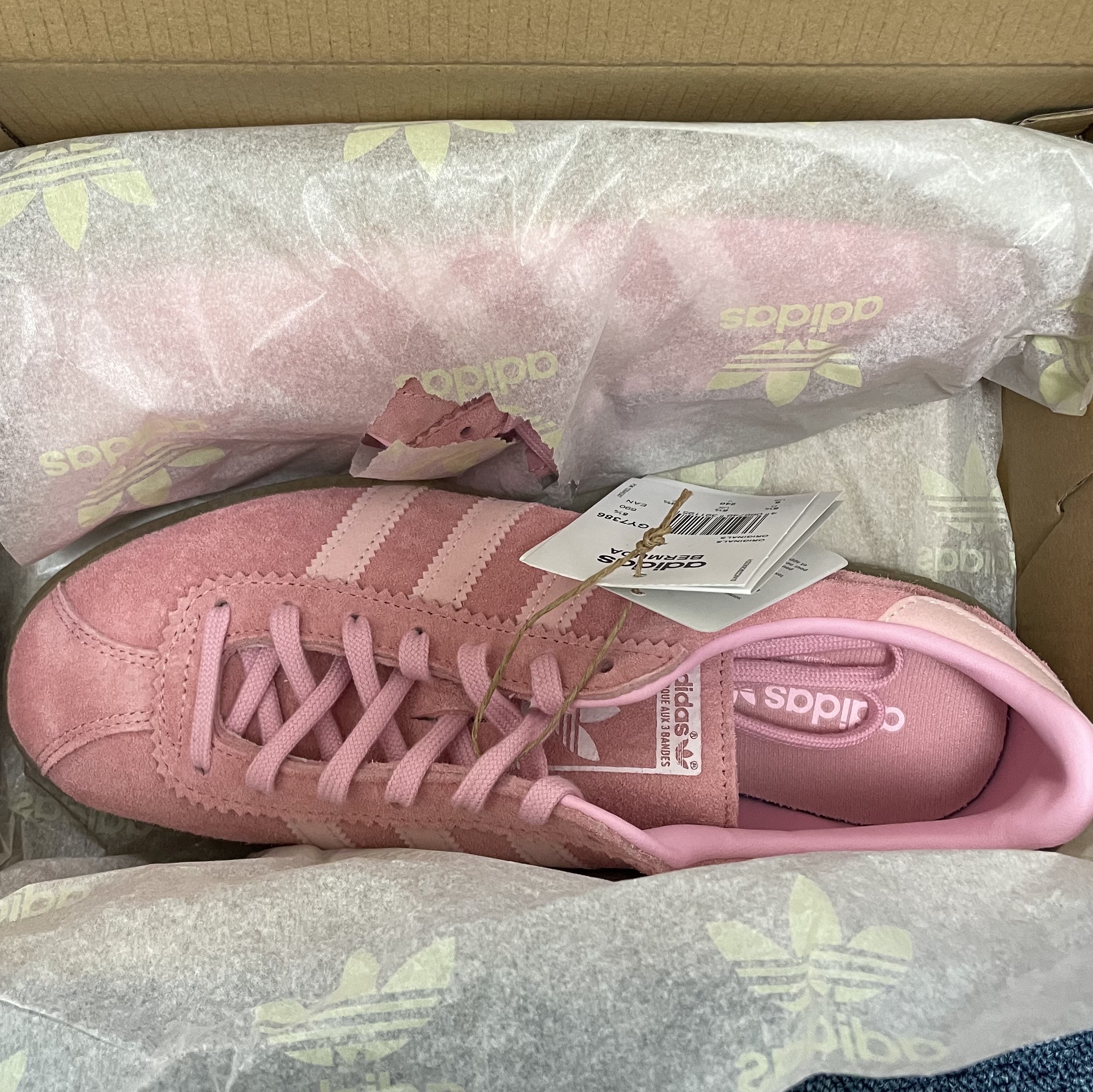 Adidas Bermuda Glow Pink 착용 스타일