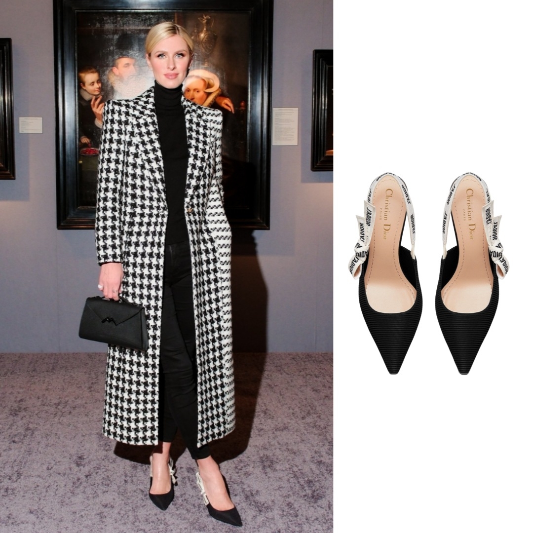 (W) Dior J'adior Slingback Pumps Technical Fabric Black 착용 스타일