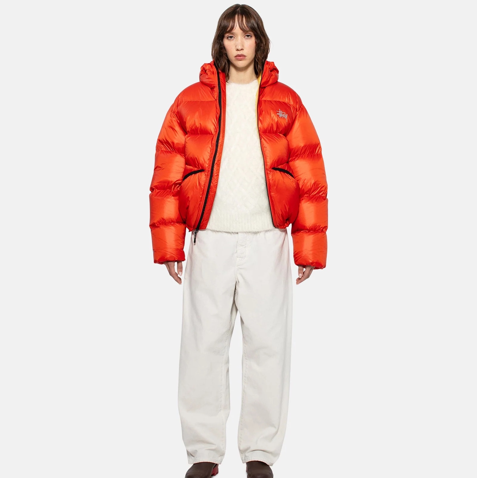 Stussy Down Parka Micro Ripstop Cayenne 착용 스타일 - 2