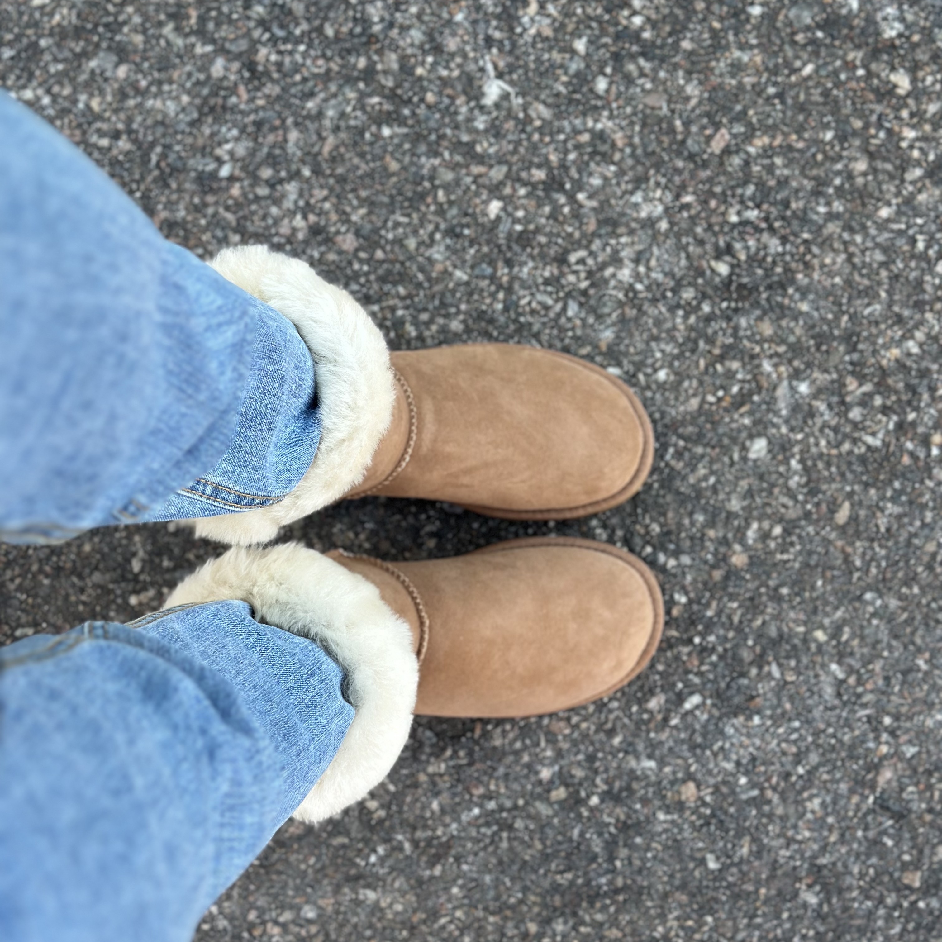(W) UGG Classic Short II Boots Chestnut 착용 스타일 - 1