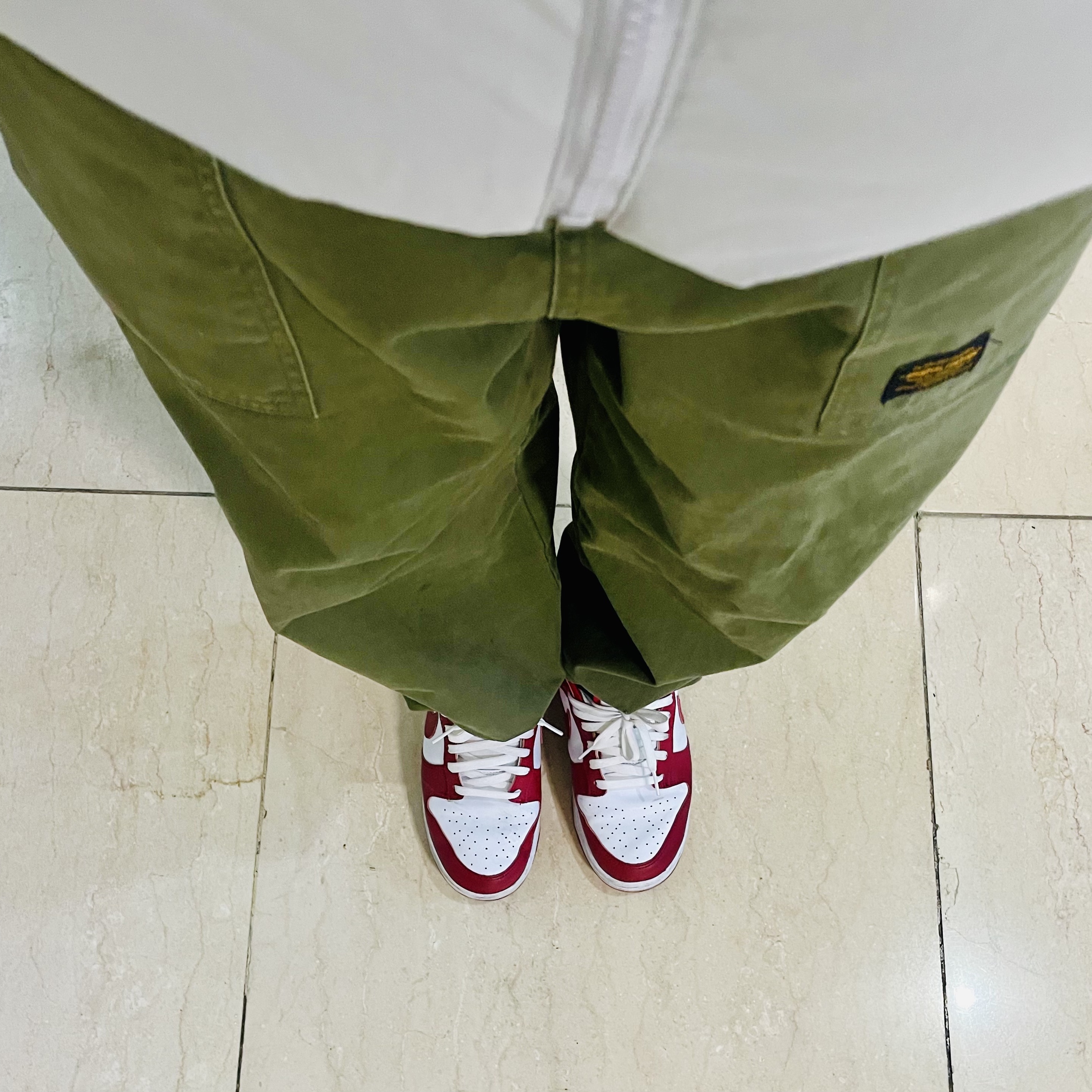 Nike Dunk Low SP White and University Red 2023 착용 스타일