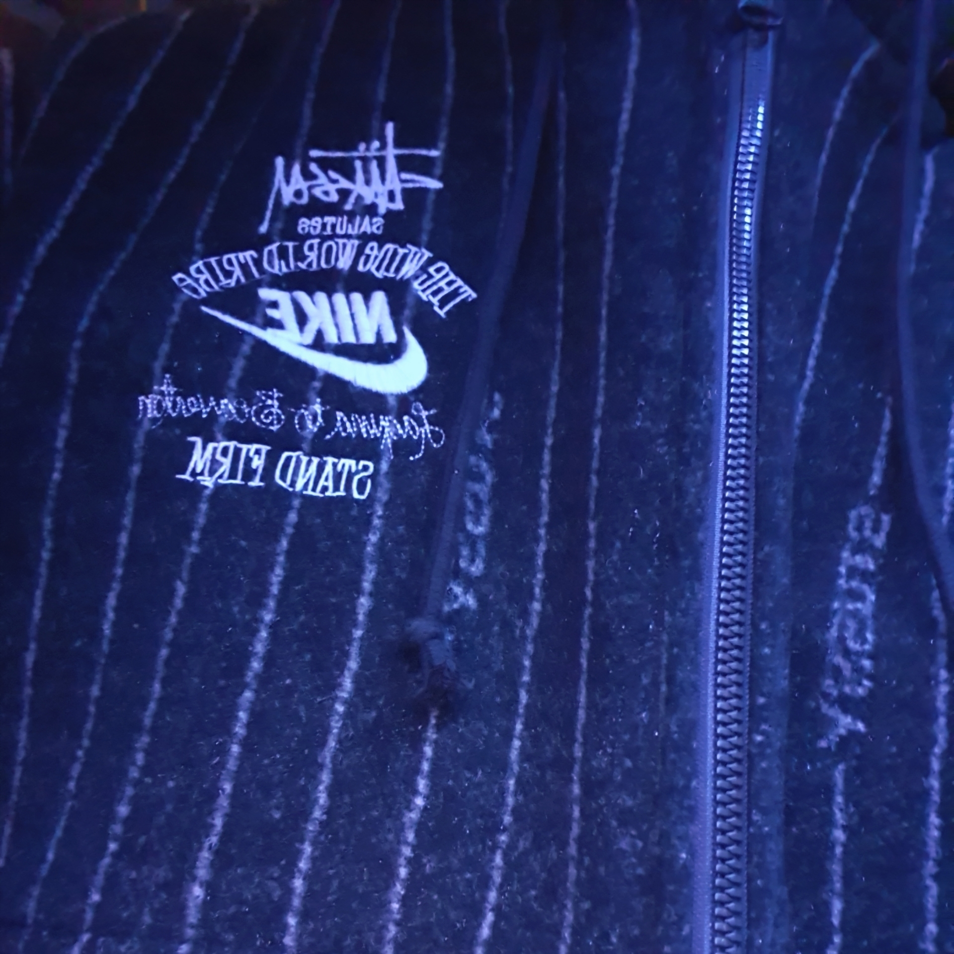 Nike x Stussy NRG Striped Wool Jacket Black (DR4023-010) 착용 스타일