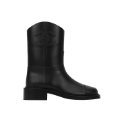 (W) Chanel High Boots Calfskin & Black