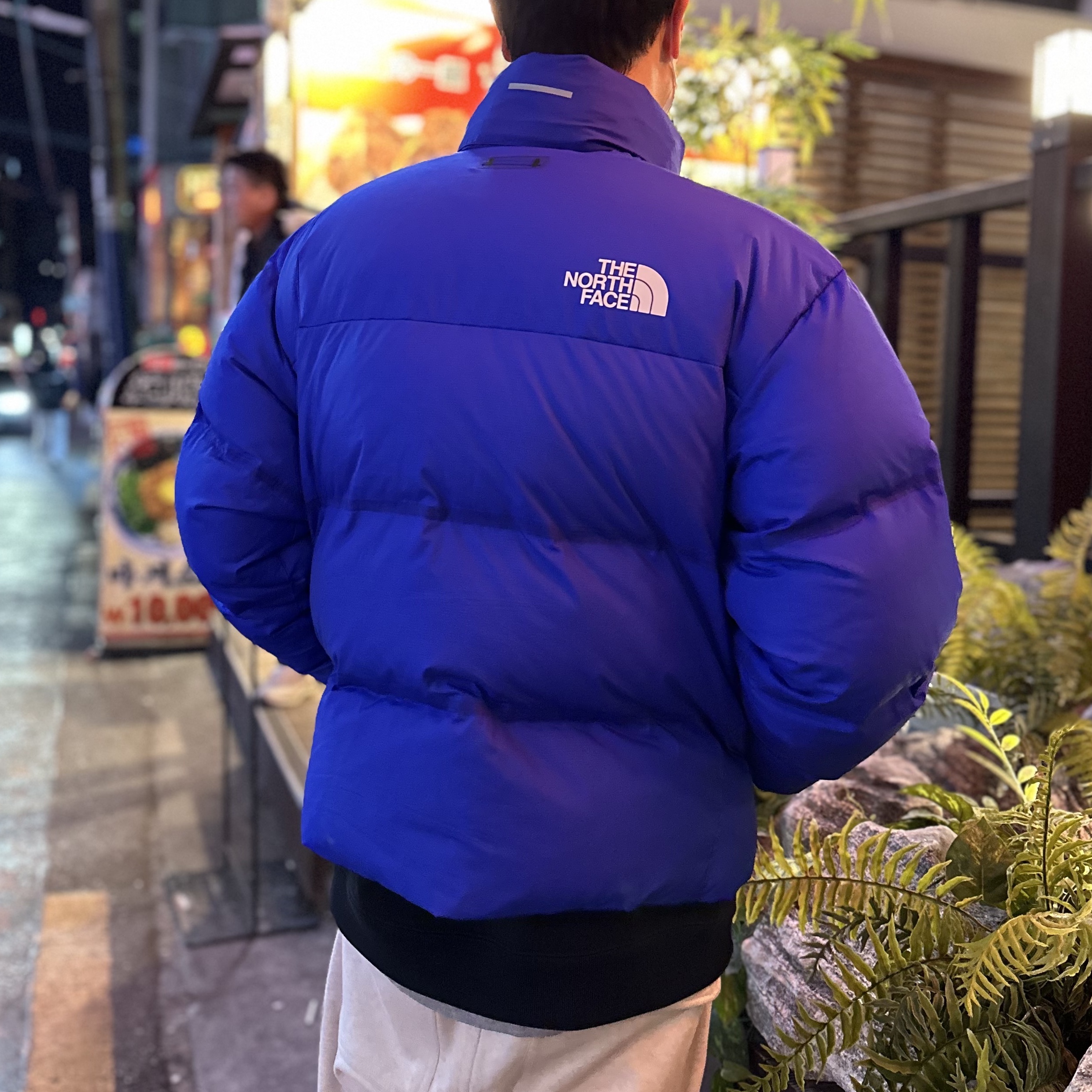 The North Face RMST Nuptse Jacket Lapis Blue 착용 스타일