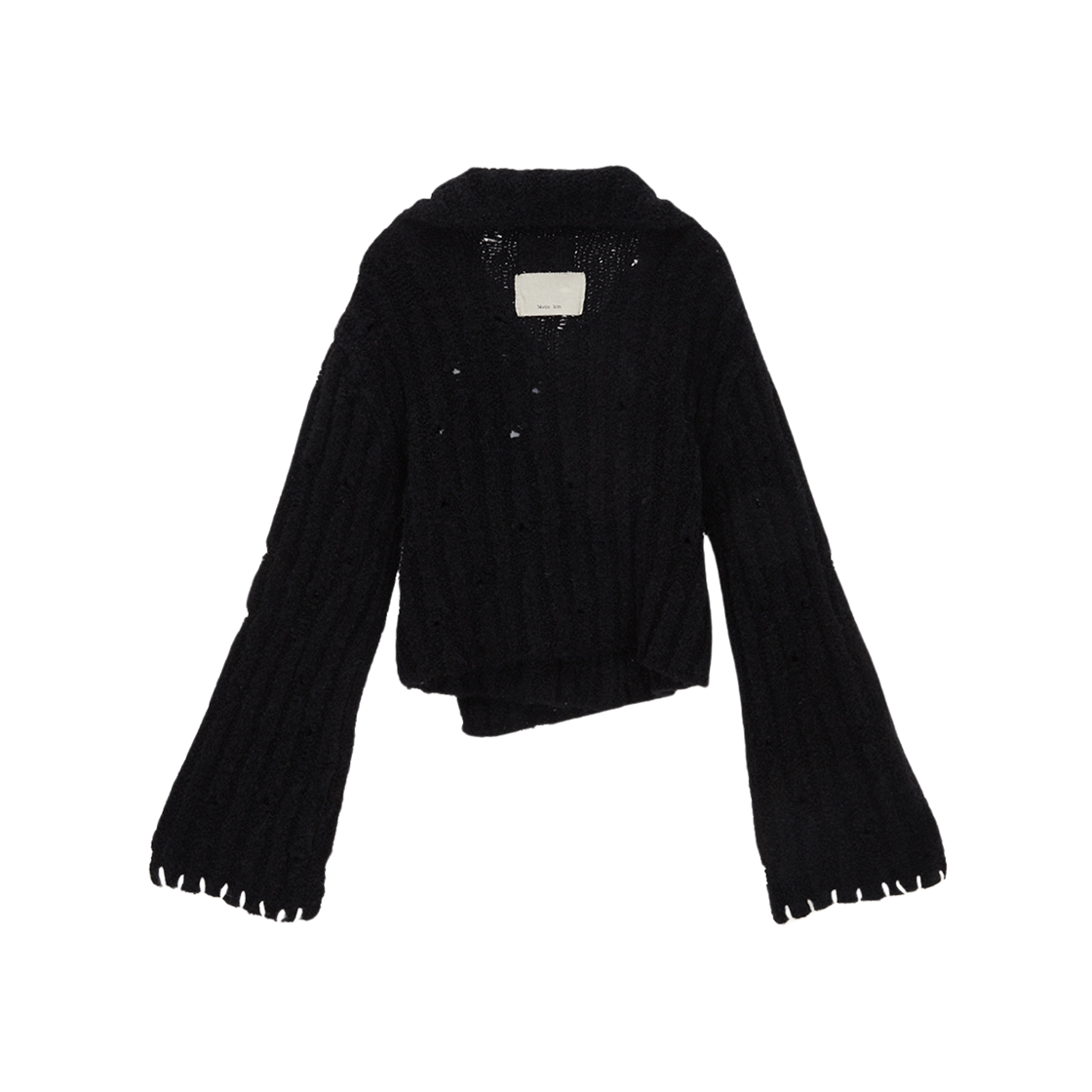 (W) Matin Kim Two Way Knit Cardigan Jacket Black 상세 이미지 2