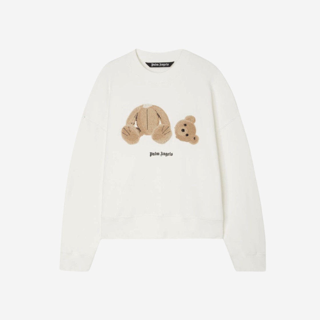 Palm Angels Bear Crew Sweatshirt Off White Brown 상세 이미지 1