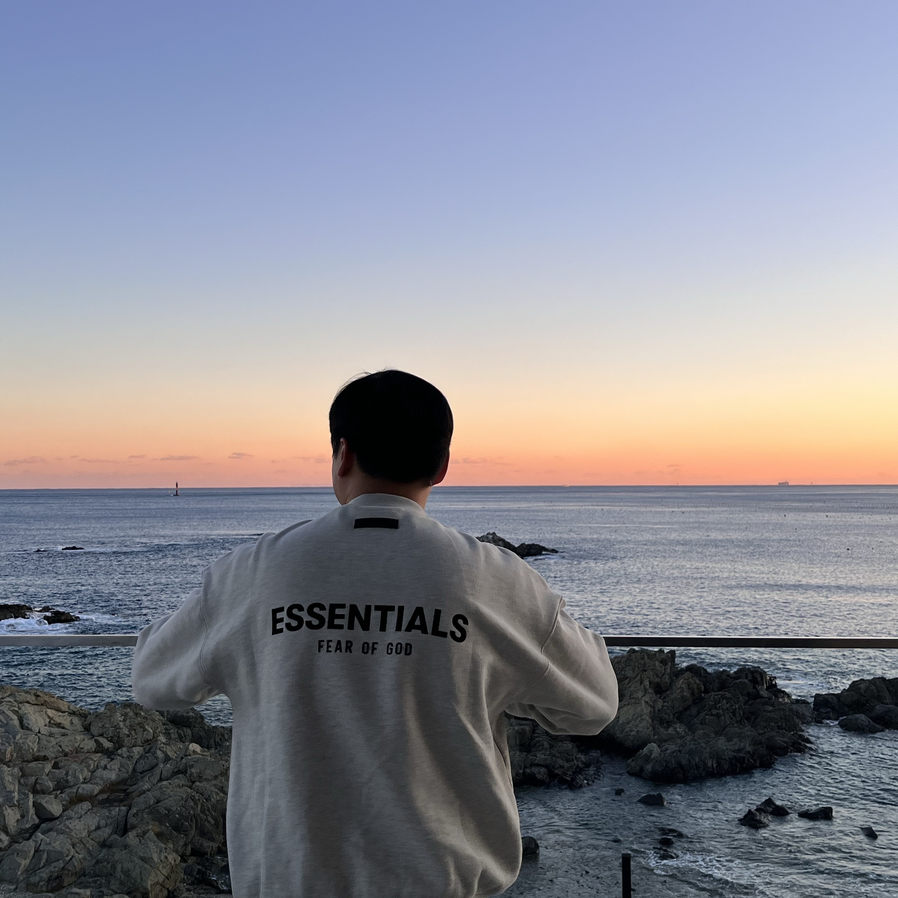 Essentials The Core Collection Crewneck Sweatshirt Light Oatmeal 착용 스타일