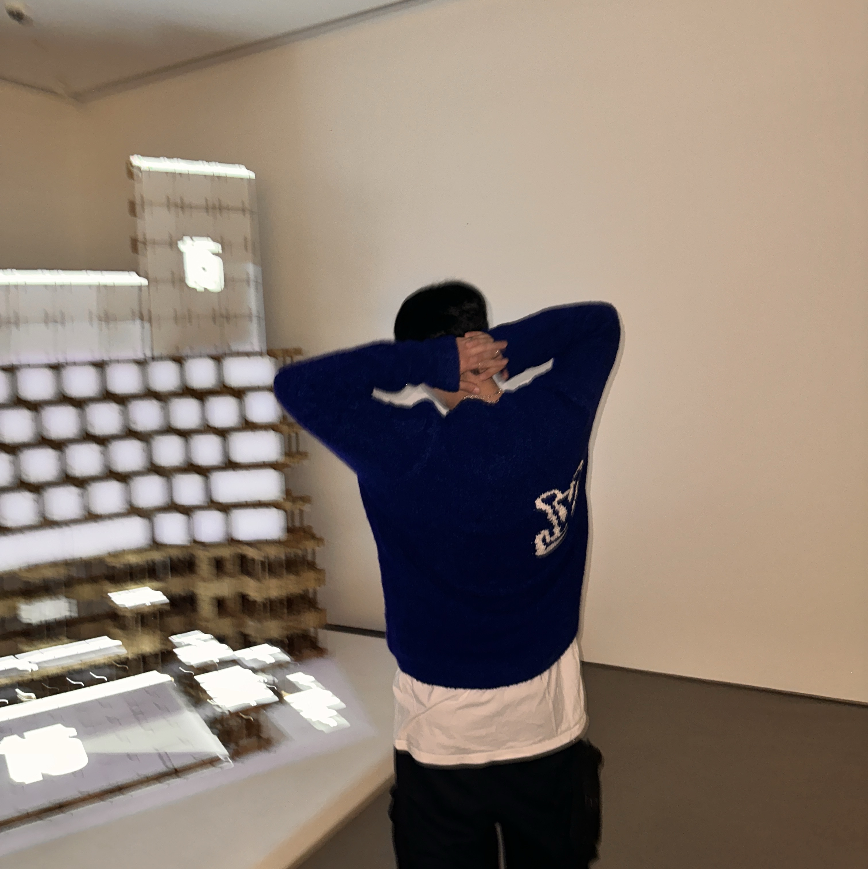 Louis Vuitton LV Intarsia Crewneck Knit Blue 착용 스타일 - 6