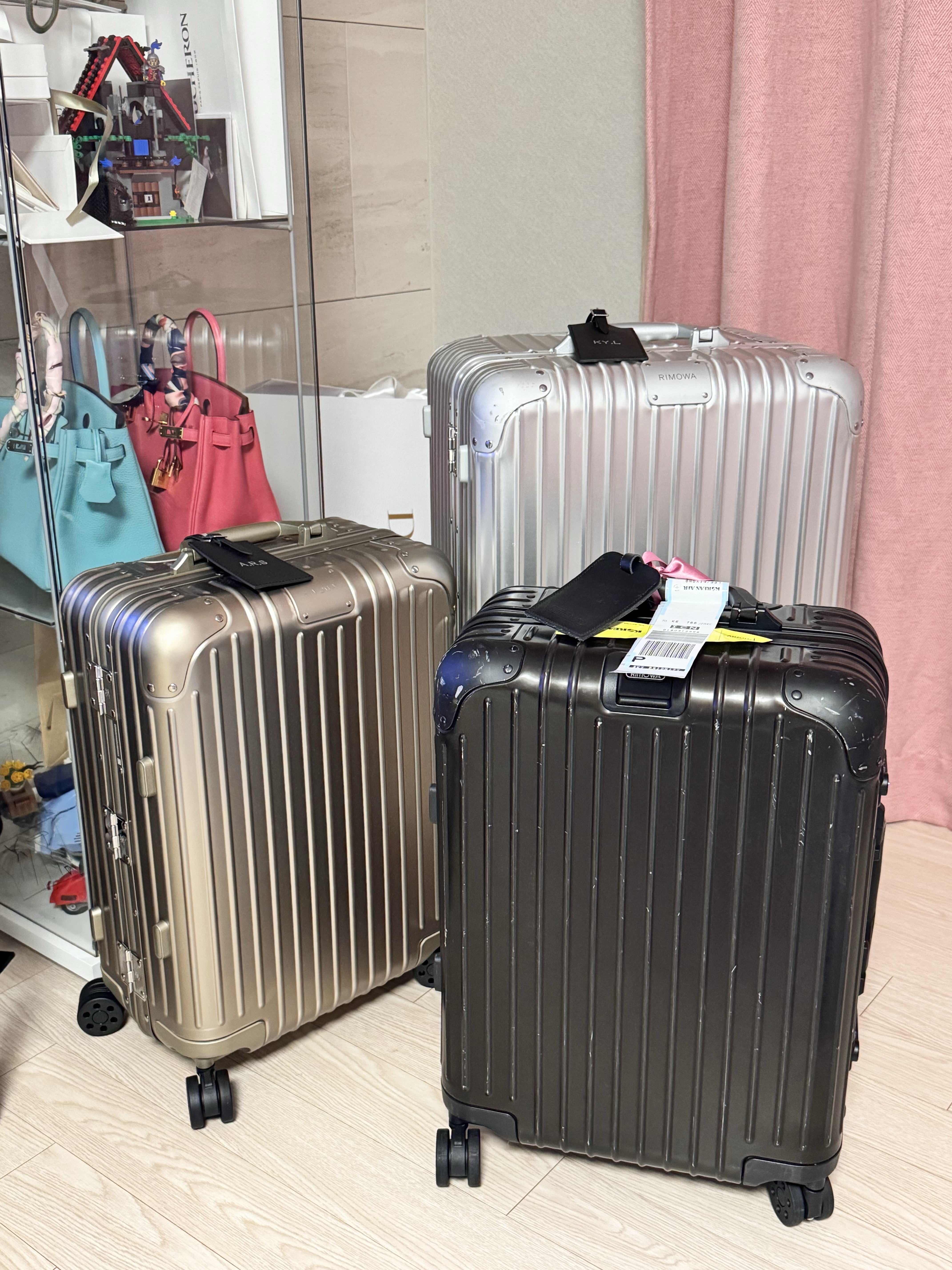 Rimowa Original Trunk Aluminum Silver, Dior Medium Book Tote Bag White Multicolor Dior Petites Fleurs Embroidery 착용 스타일