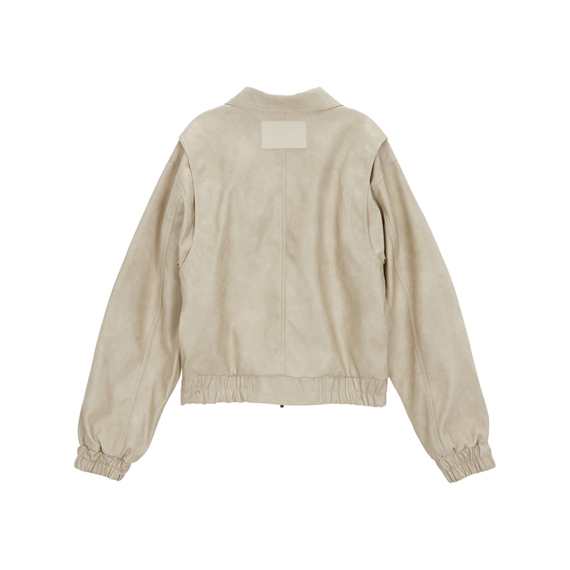 (W) Matin Kim Pocket Point Washed Leather Jumper Ivory 상세 이미지 2