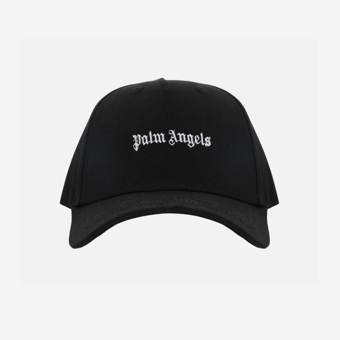 Palm Angels Classic Logo Canvas Baseball Cap Black White 상세 이미지 1