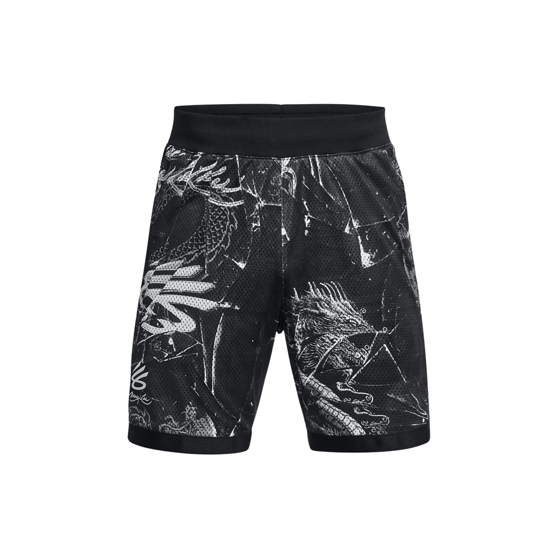 Under Armour x Bruce Lee Curry Lunar New Year Future Dragon Mesh Shorts Black 상세 이미지 1