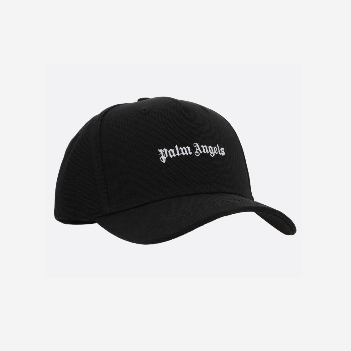 Palm Angels Classic Logo Canvas Baseball Cap Black White 상세 이미지 2