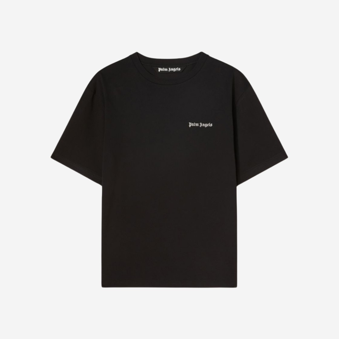 Palm Angels Embroidered Logo Slim T-Shirt Black White 상세 이미지 1