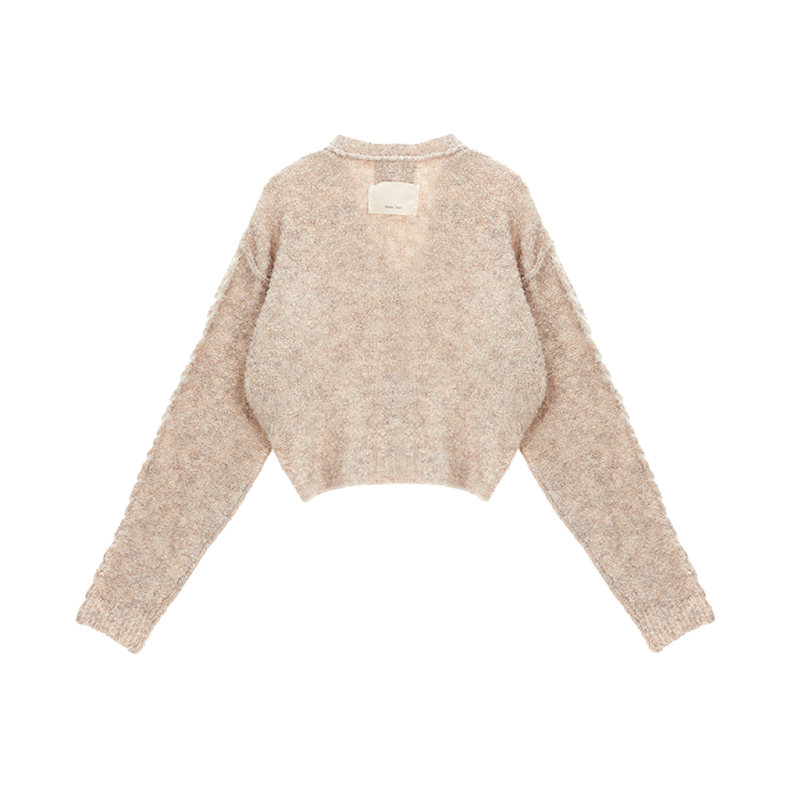 (W) Matin Kim Sleeve Stitch Crop Boucle Cardigan Beige 상세 이미지 2