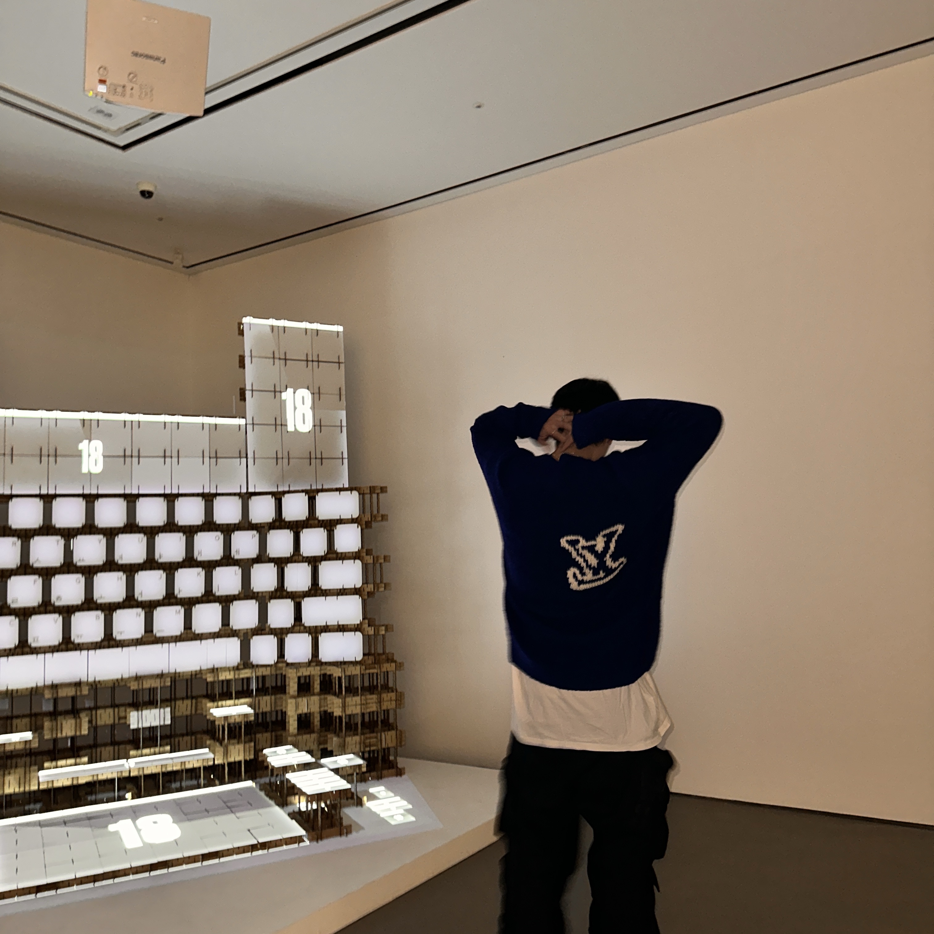 Louis Vuitton LV Intarsia Crewneck Knit Blue 착용 스타일 - 7