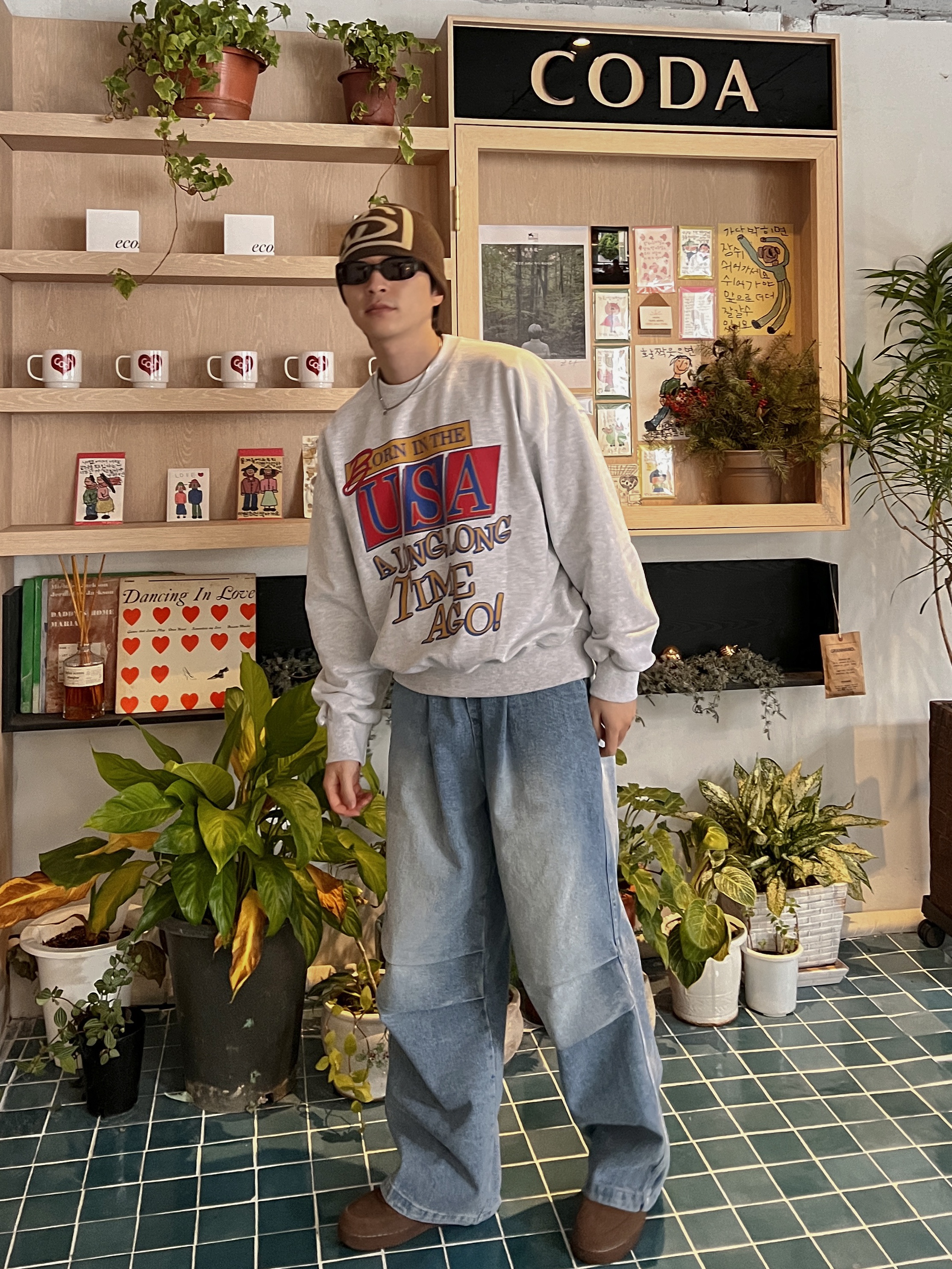 Stussy SS Link Skullcap Beanie Brown, (W) Nike Air Force 1 '07 Cacao Wow 착용 스타일 - 1