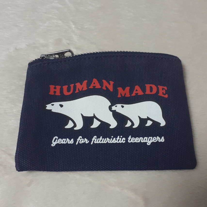 Human Made Card Case Navy 착용 스타일 - 1