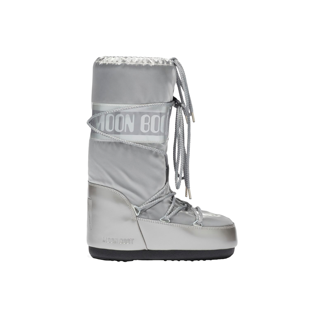 14016800002 (W) Moon Boot Icon Glance Satin Boots Silver