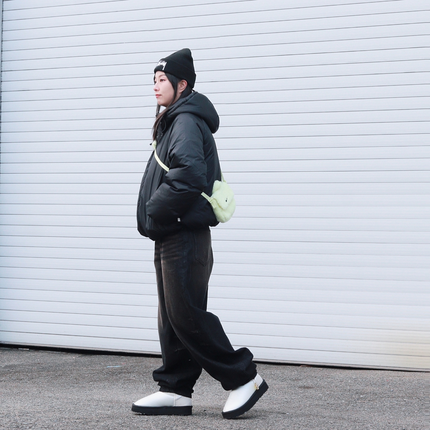 Stussy Big Stock Cuff Beanie Black, (Kids) Nike NSW Faux Fur Crossbody Bag Neon 착용 스타일 - 2