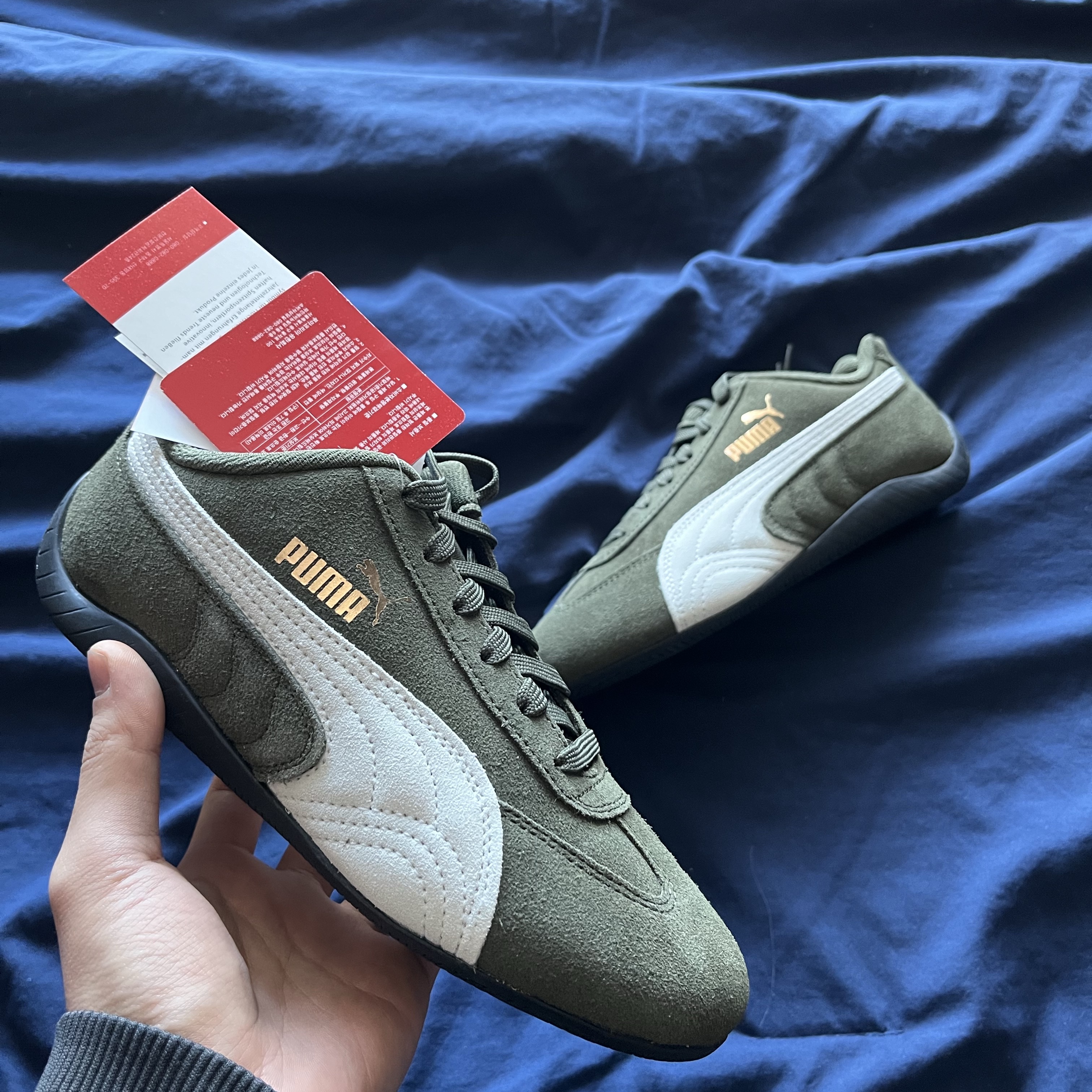 Puma Speedcat OG Sparco Forest Night Puma White 착용 스타일