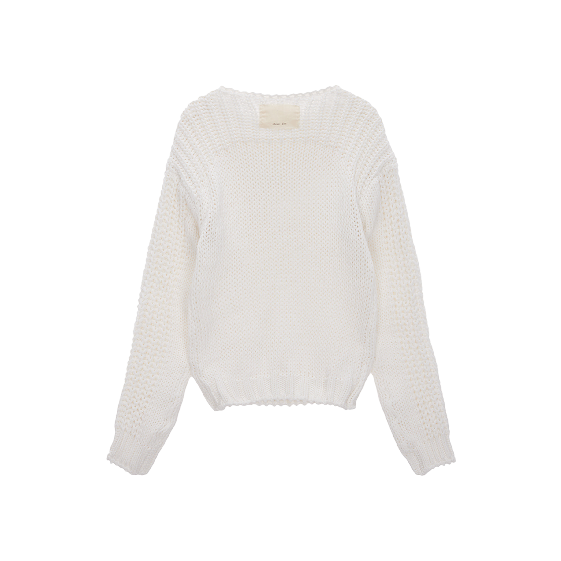 (W) Matin Kim Braid Texture Knit Pullover White 상세 이미지 2