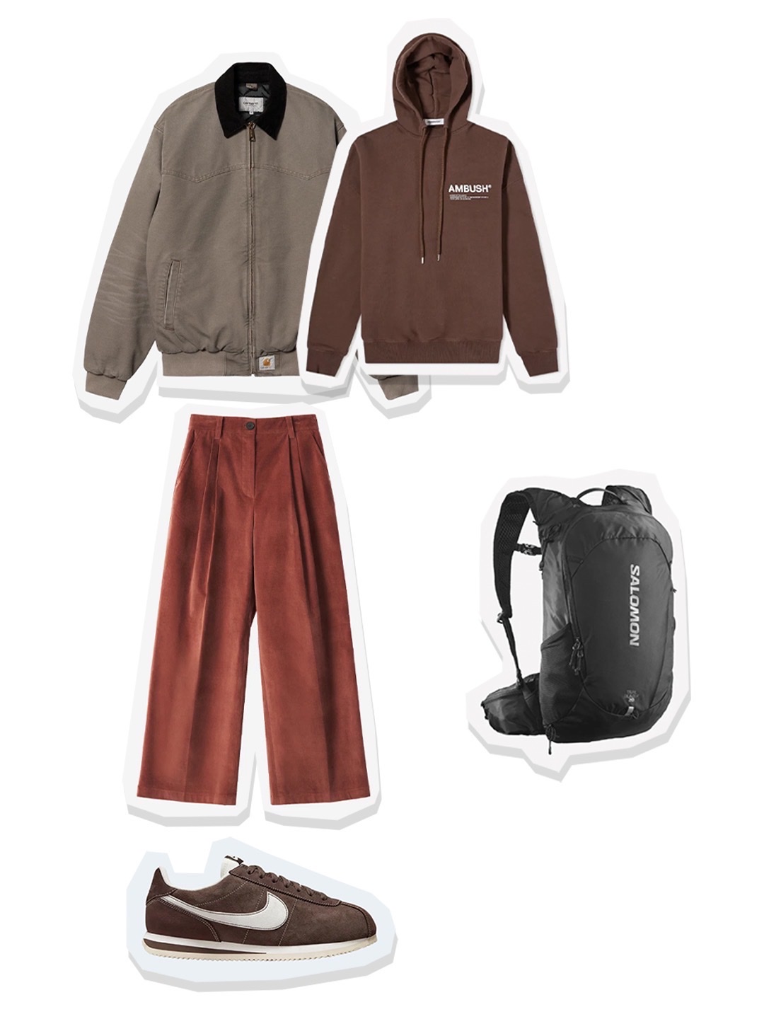 Carhartt WIP OG Santa Fe Jacket Barista Aged Canvas - Winter, (W) Ambush Workshop Hoodie Chocolate Brown 착용 스타일 - 1
