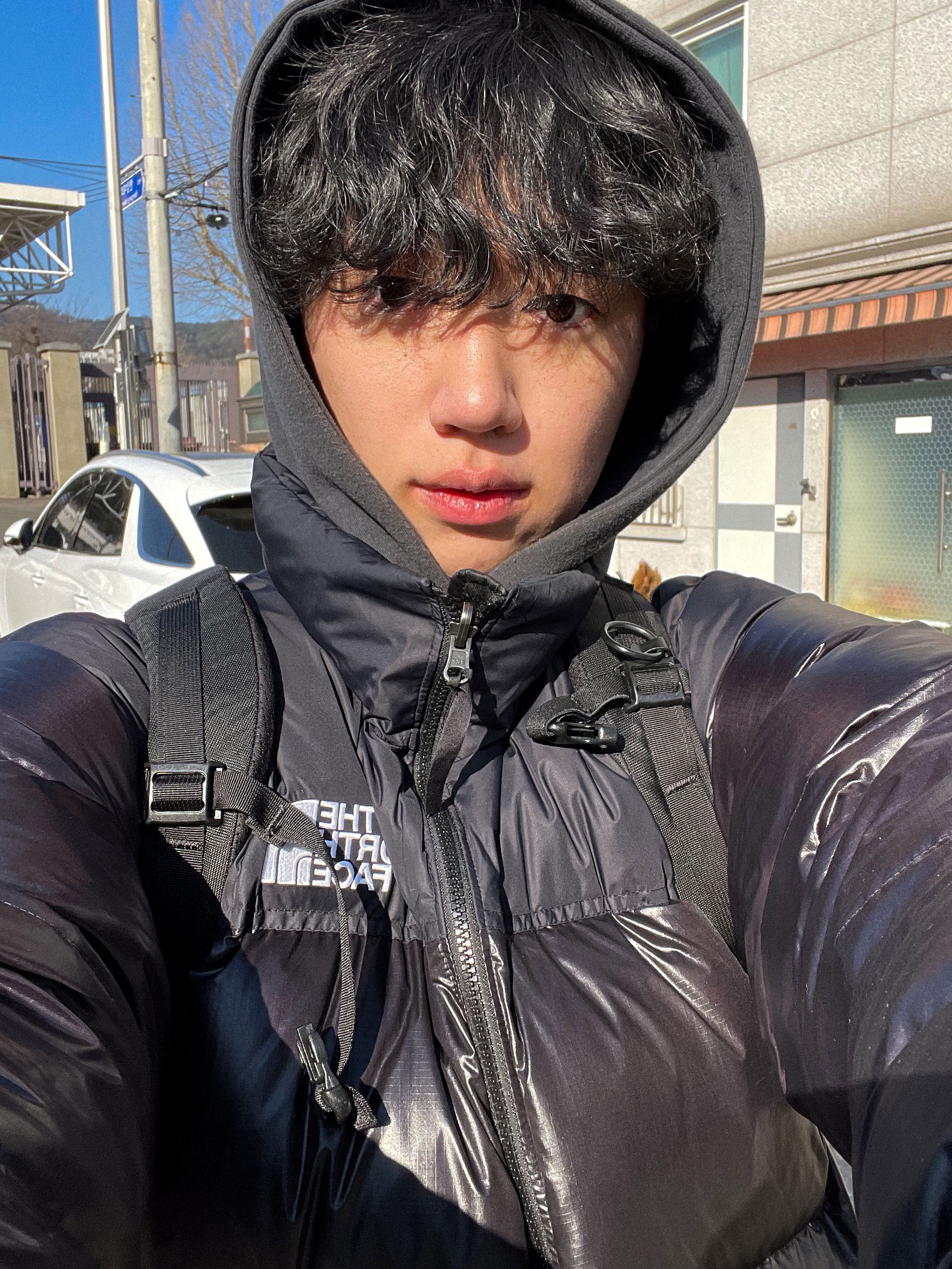 The North Face 1996 Eco Nuptse Jacket Real Black 착용 스타일 - 2