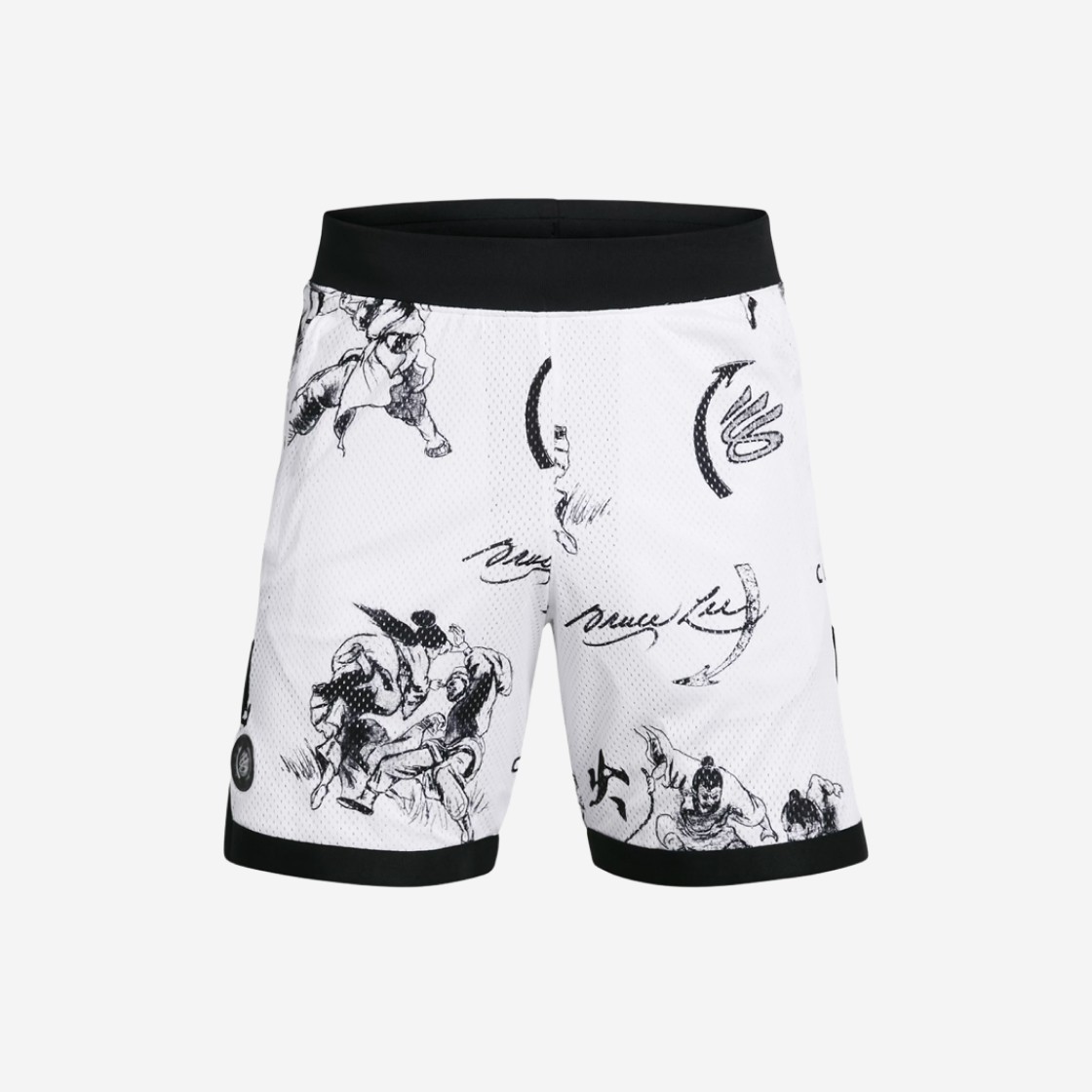 Under Armour x Bruce Lee Curry Shorts White 상세 이미지 1