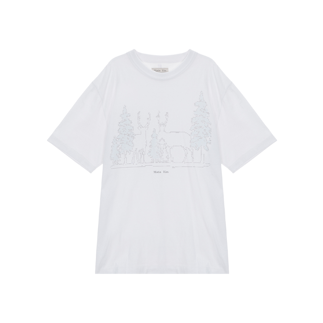 (W) Matin Kim Deer Graphic Top White 상세 이미지 1