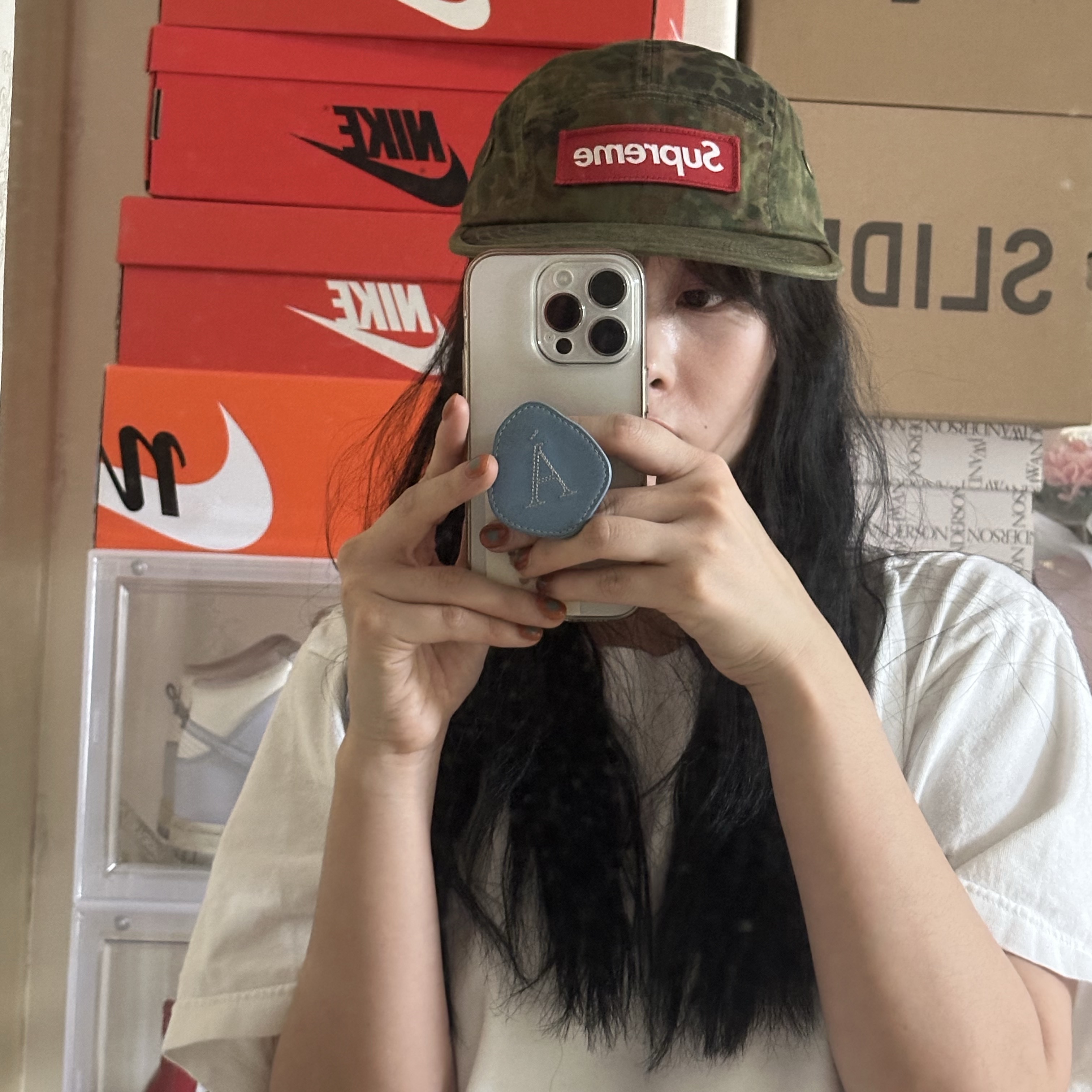 Supreme Military Camp Cap Flecktarn Camo - 23FW 착용 스타일