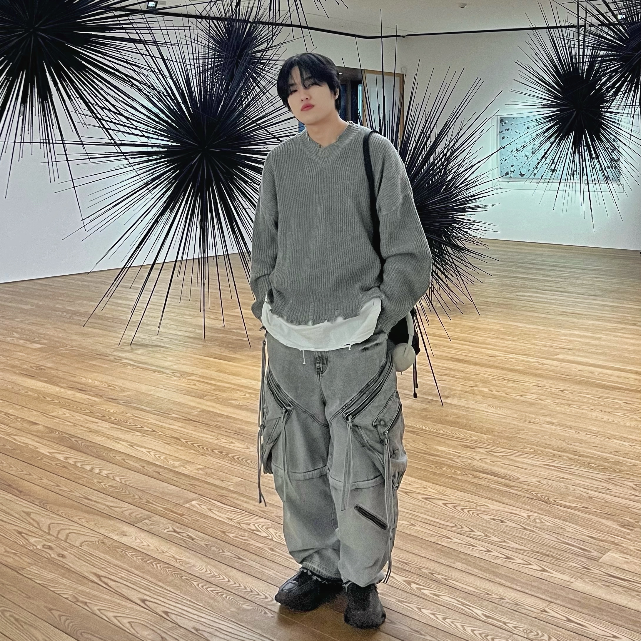 Nike x Matthew M Williams Zoom 004 Triple Black, Sony WH-1000XM5 Silver (Korean Ver.) 착용 스타일 - 1