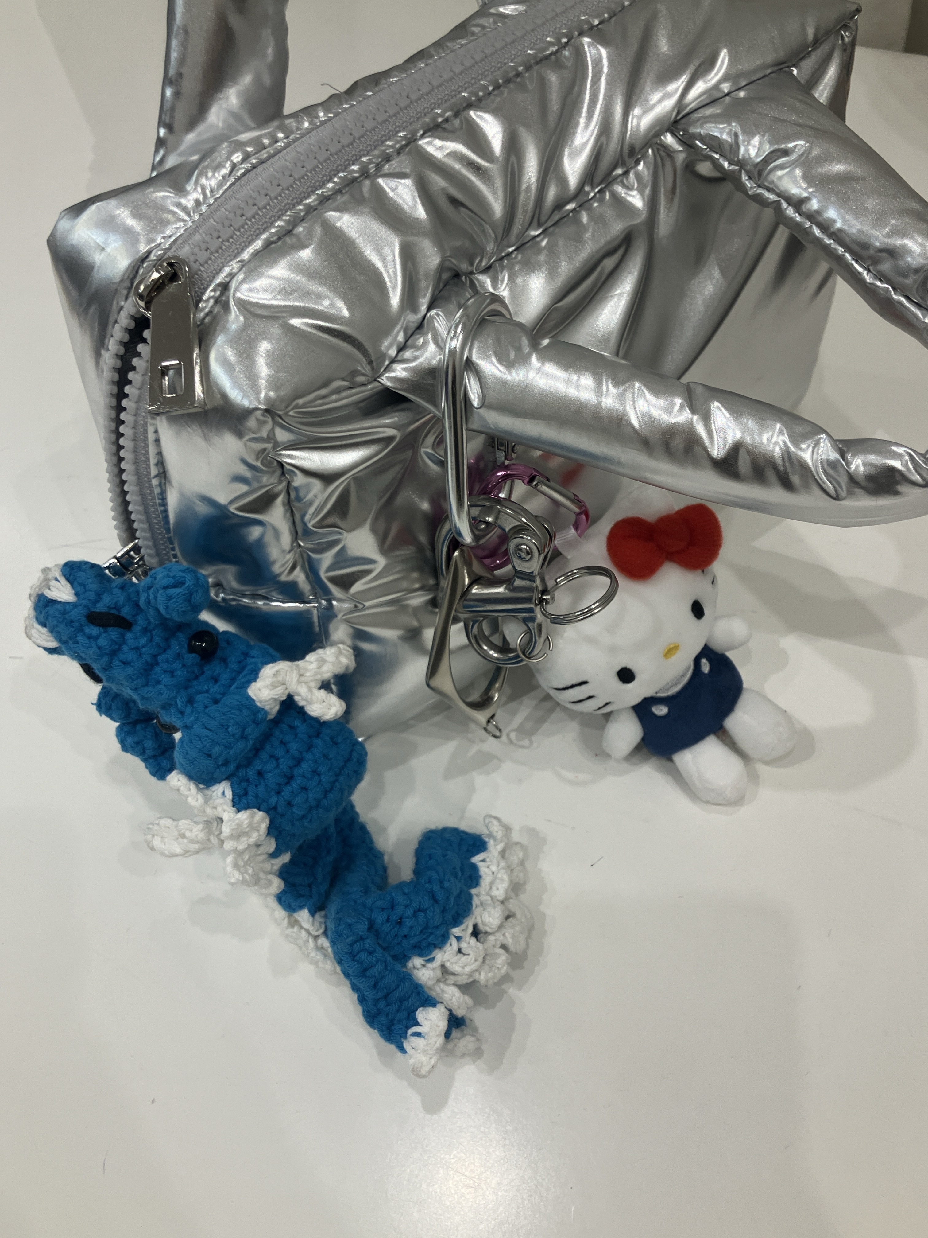 Open Yy Lucky Blue Dragon Key Chain Blue 착용 스타일