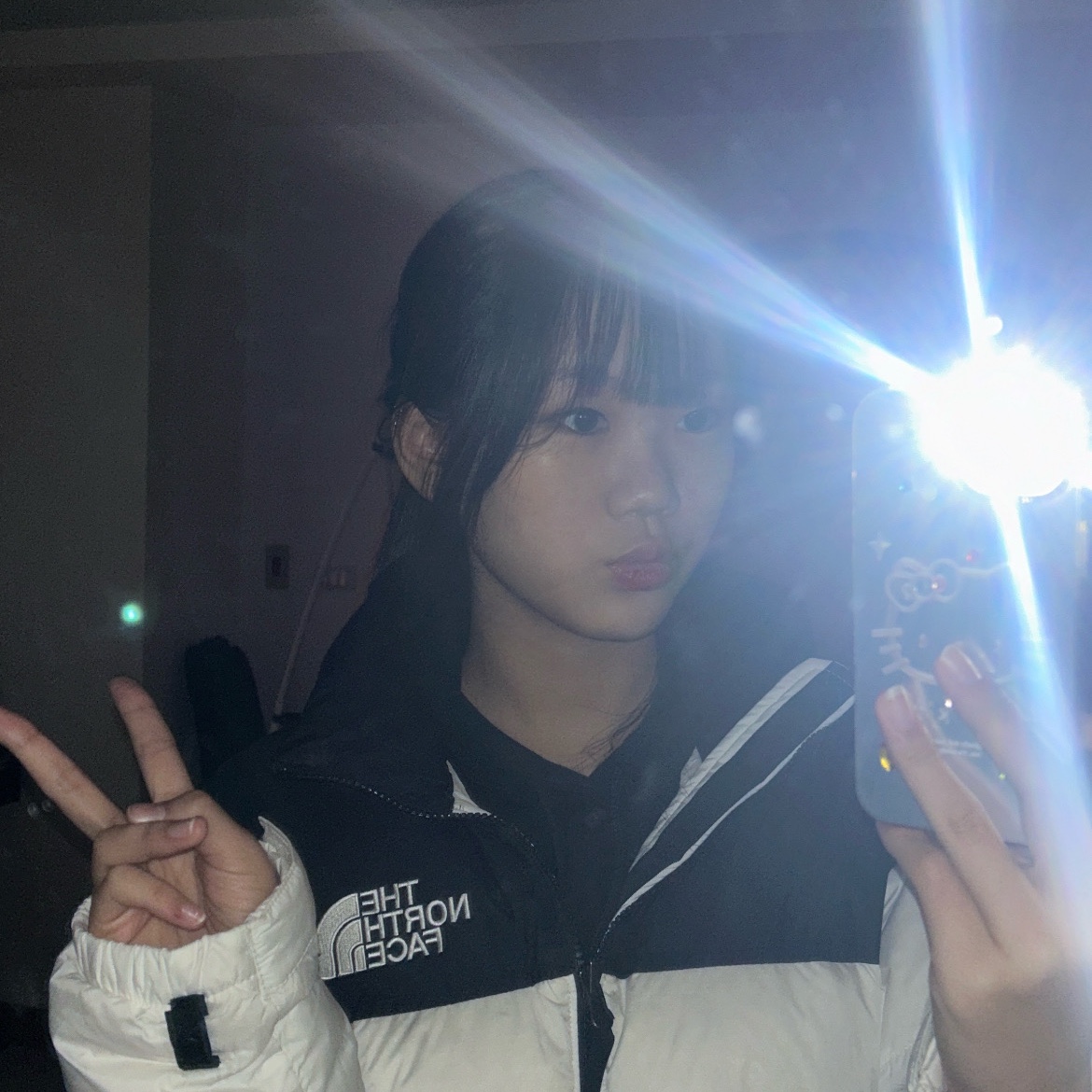 The North Face 1996 Eco Nuptse Jacket White 착용 스타일