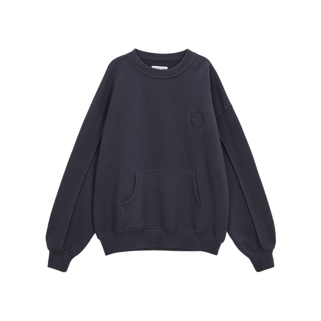 (W) Matin Kim Oblique Pocket Sweatshirt Navy 상세 이미지 1