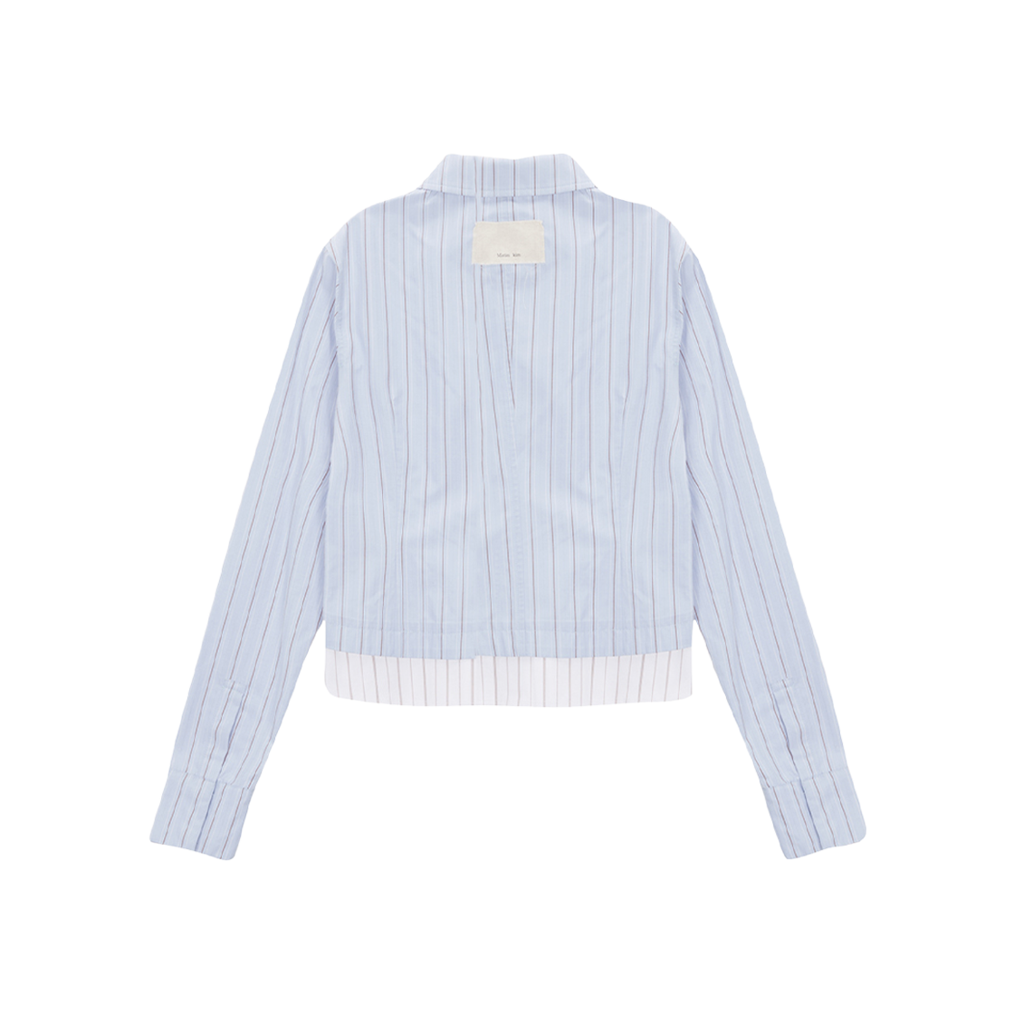 (W) Matin Kim Stripe Layered Zip Up Shirt Blue 상세 이미지 2