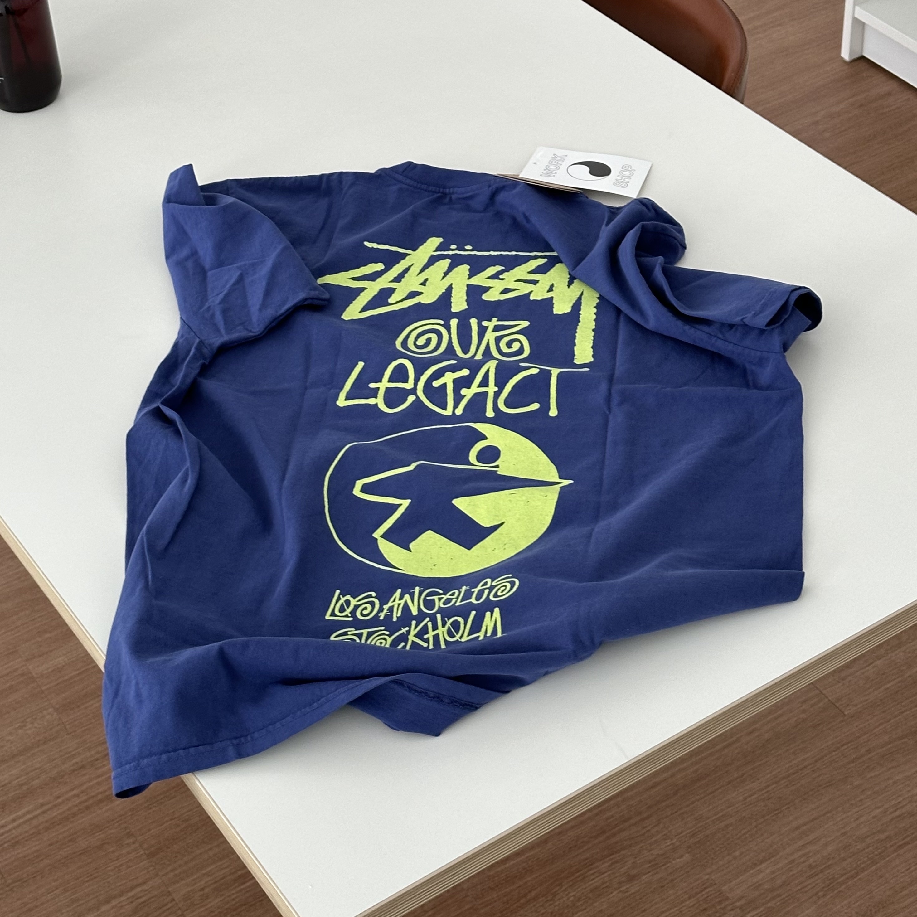 Stussy x Our Legacy Surfman Pigment Dyed T-Shirt Blueberry 착용 스타일 - 1