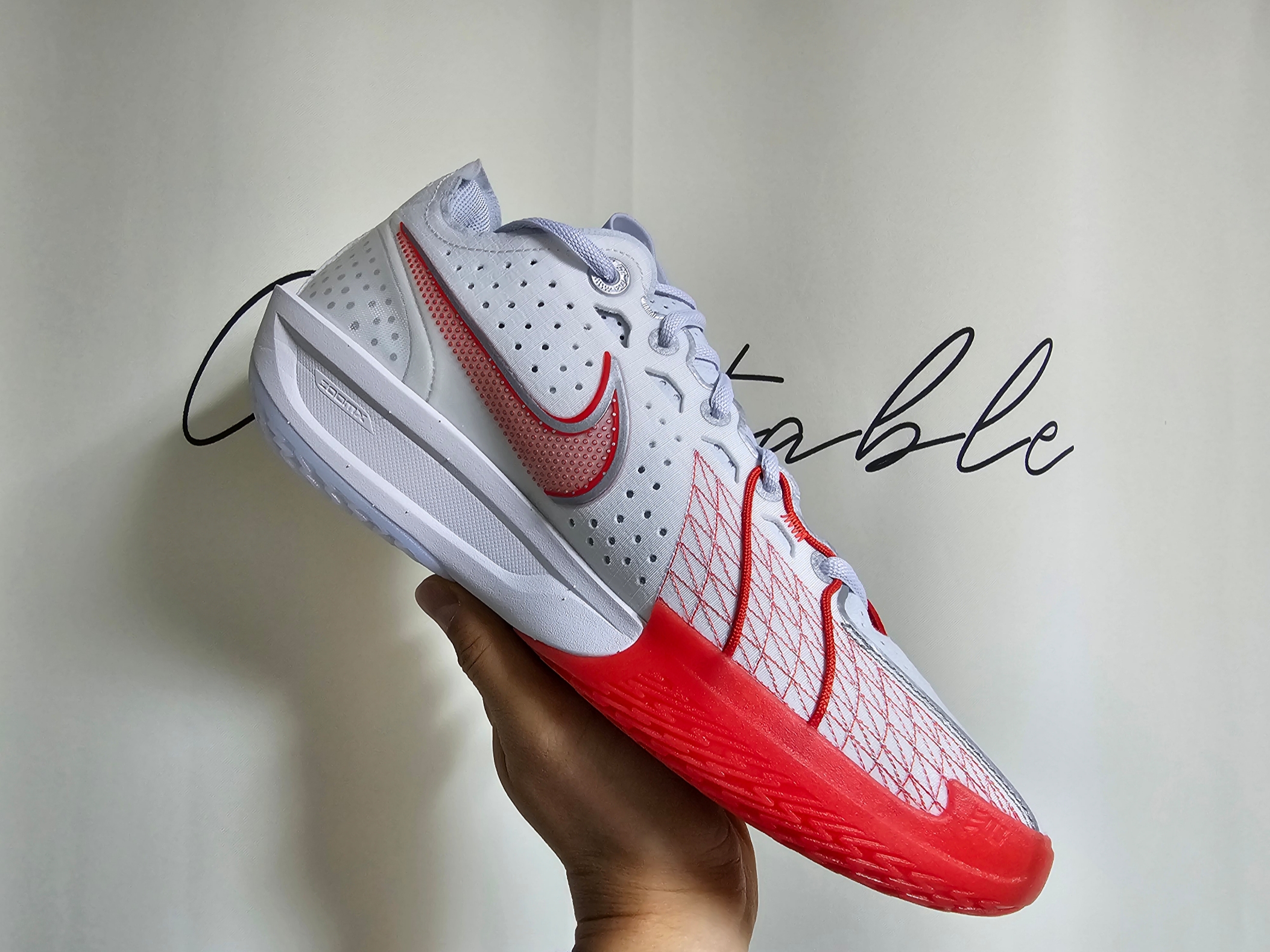 Nike Air Zoom GT Cut 3 EP Summit White Picante Red 착용 스타일 - 2