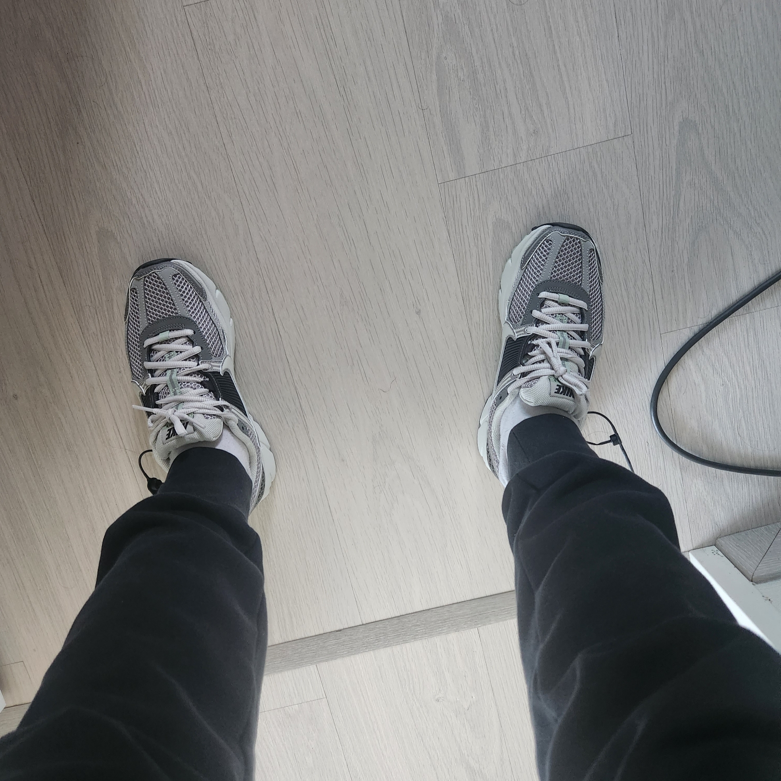 (W) Nike Zoom Vomero 5 Cobblestone and Flat Pewter 착용 스타일