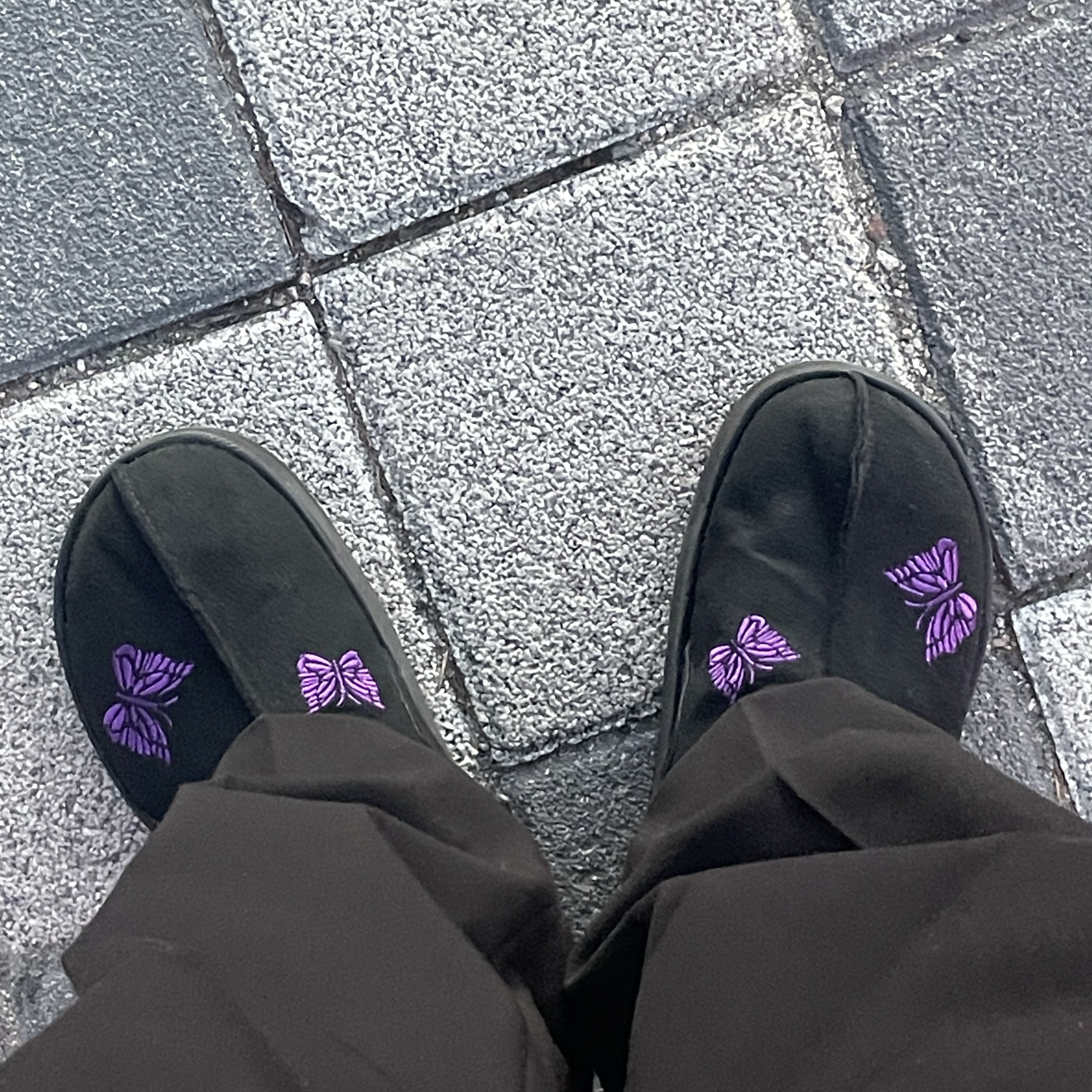 Reebok x Needles Beatnik Moc Core Black Extreme Purple 착용 스타일