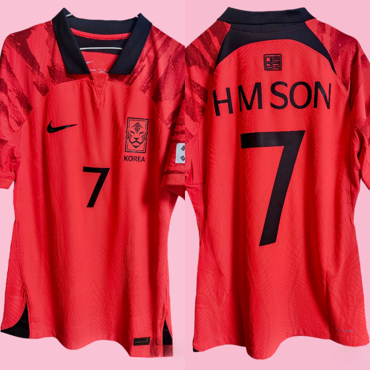 Nike Korea 2022/23 Dri-Fit ADV Player Issue Home SS Jersey Global Red - Asia (Non Marking Ver.) 착용 스타일