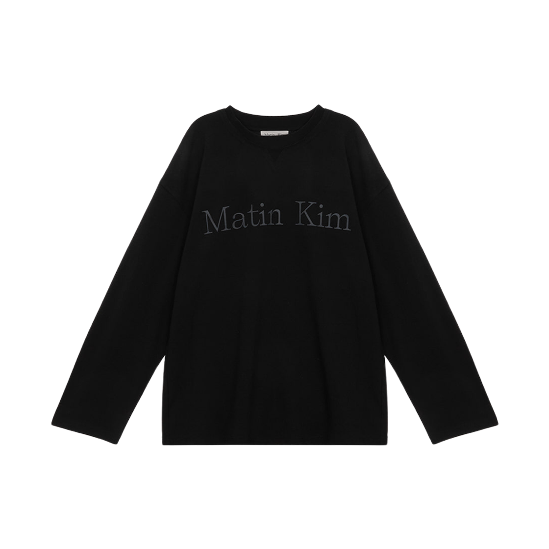 (W) Matin Kim Matin Typo Long Sleeve Top Black 상세 이미지 1