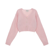 (W) Matin Kim Matin Stitch Point Crop Cardigan Light Pink