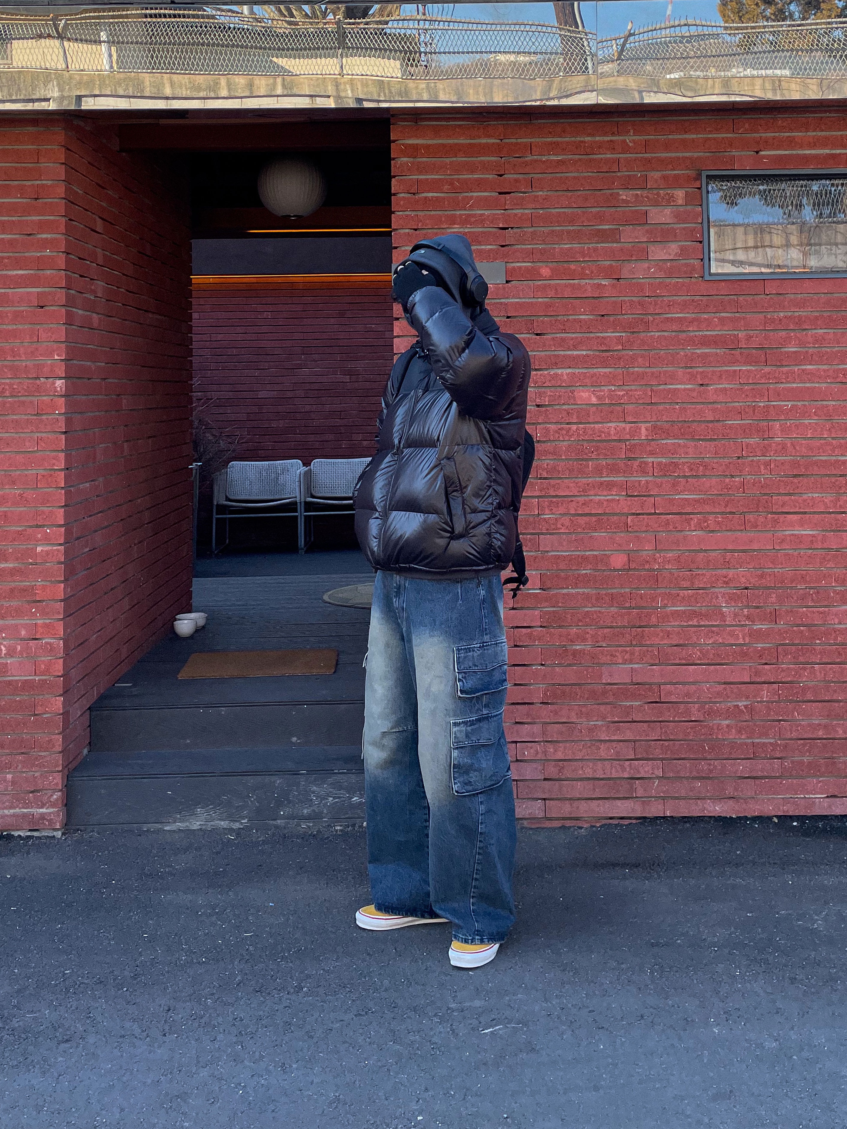 The North Face 1996 Eco Nuptse Jacket Real Black 착용 스타일 - 7